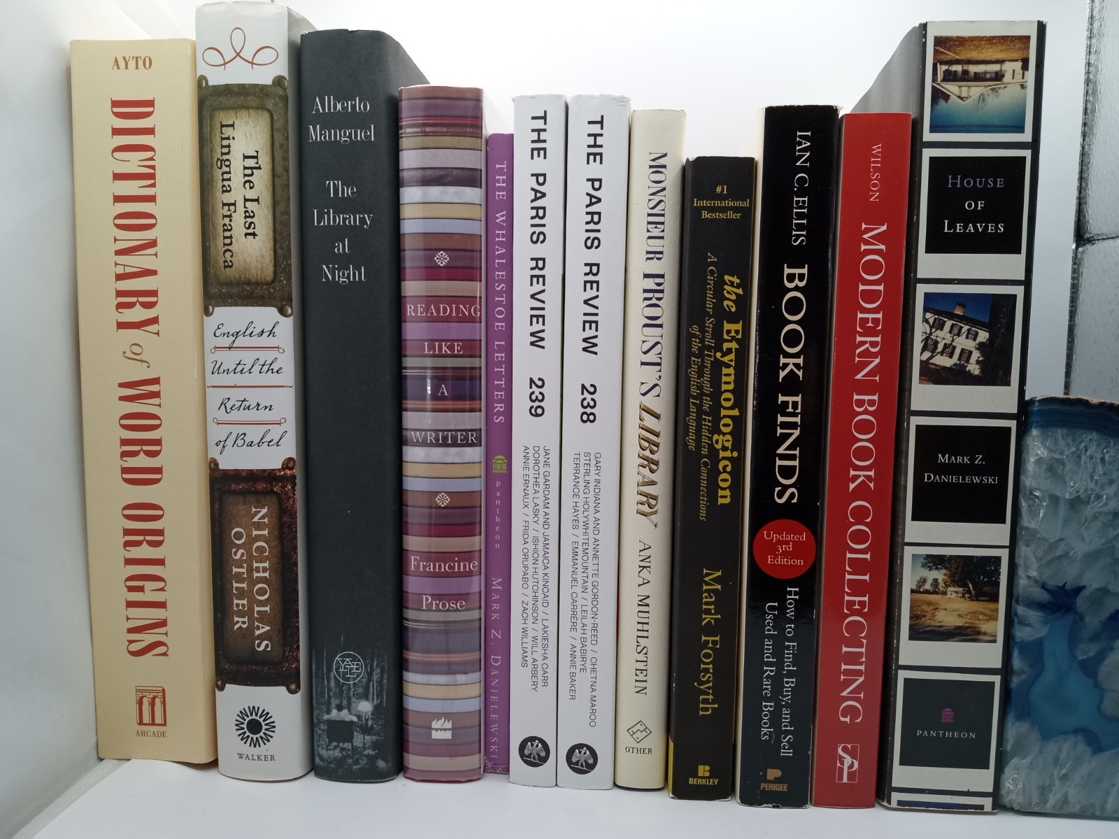 Books About Books & Language Lot Manguel Danielewski Paris Review Ostler