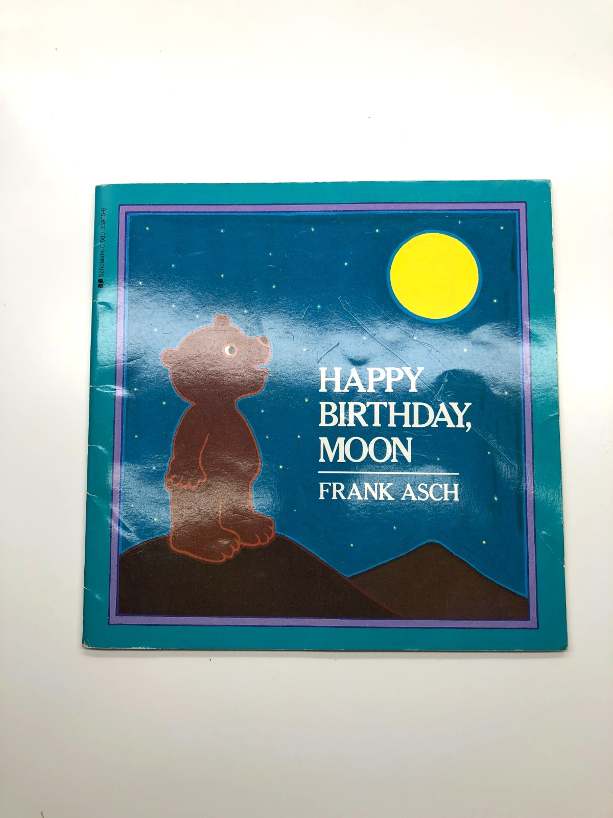 1982 Happy Birthday Moon Frank Asch Story Book Kids Vintage Scholastic
