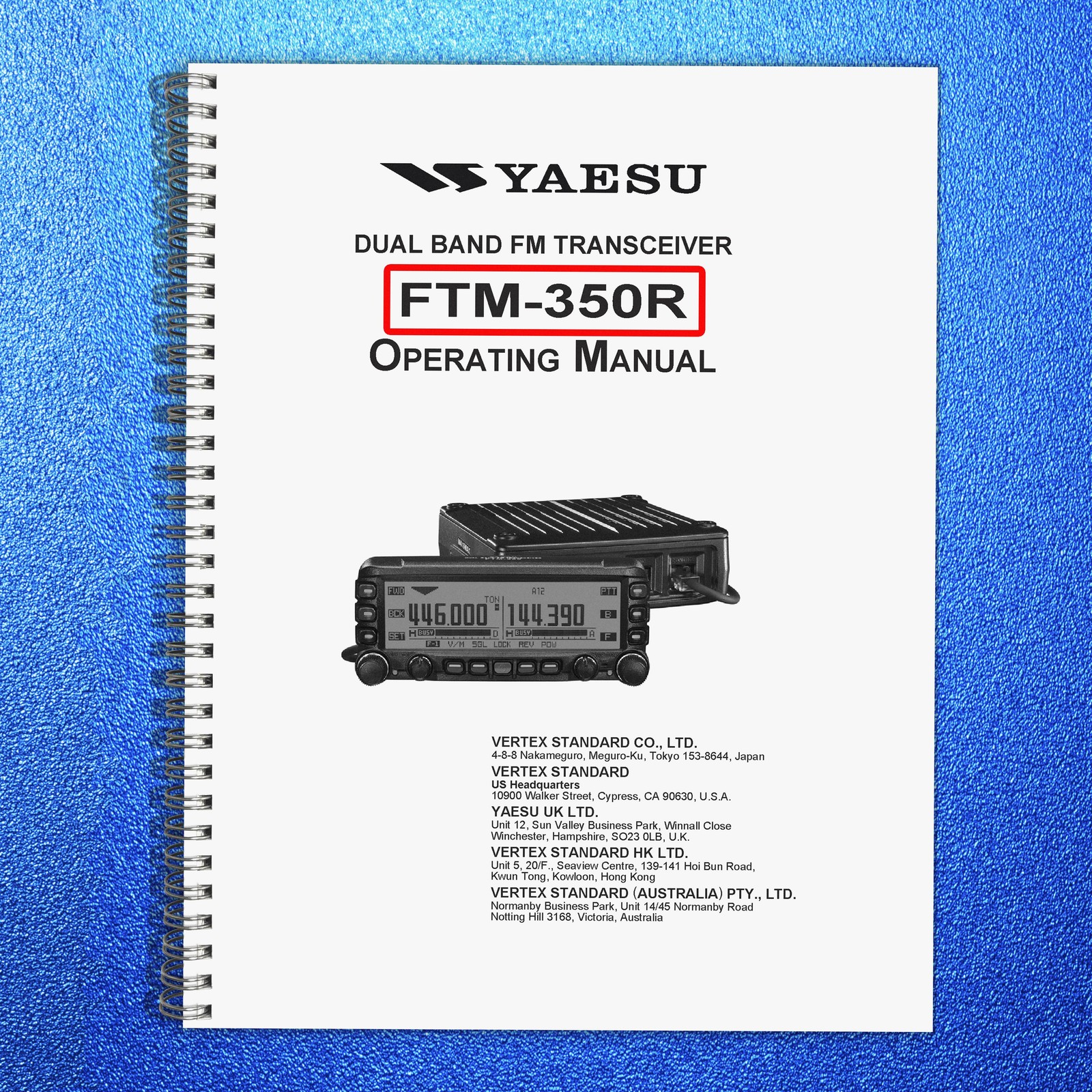 YAESU FTM-350R Transceiver User Manual – COIL FIXED – TOUGH COVERS