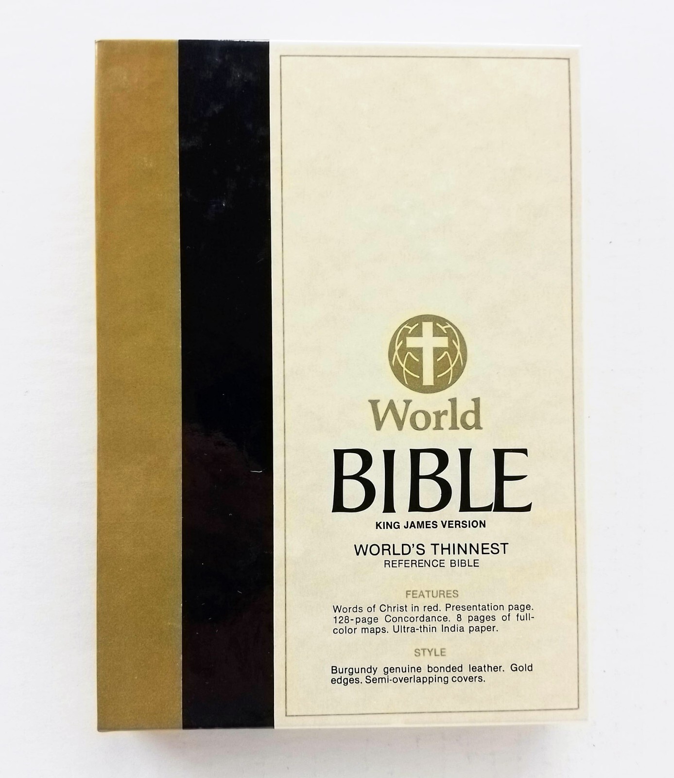 World Bible BURGUNDY GENUINE BONDED LEATHER World’s Thinnest Reference Bible KJV