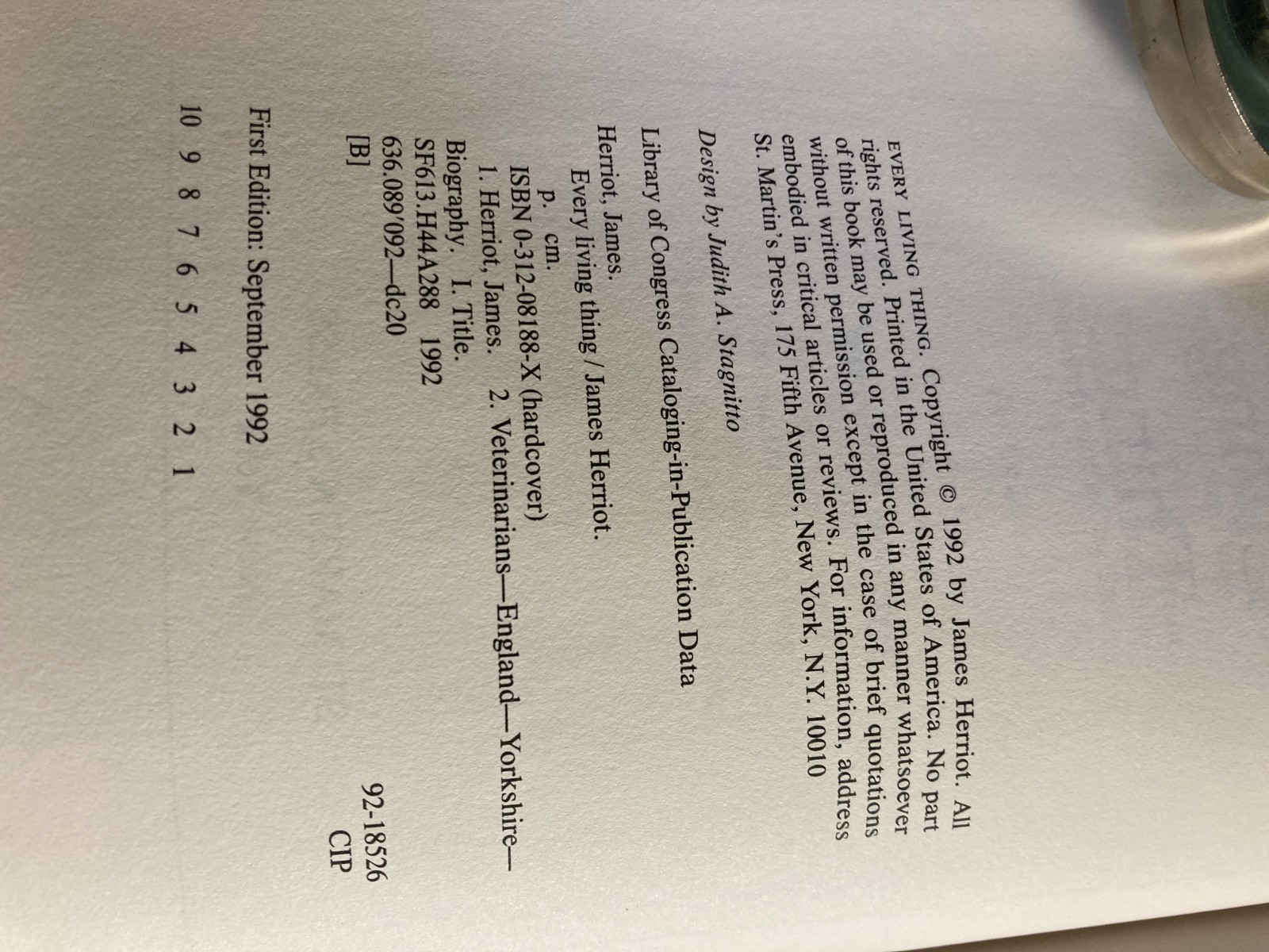 Every Living Thing (All Creatures Great and Small) by James Herriot (1992,…