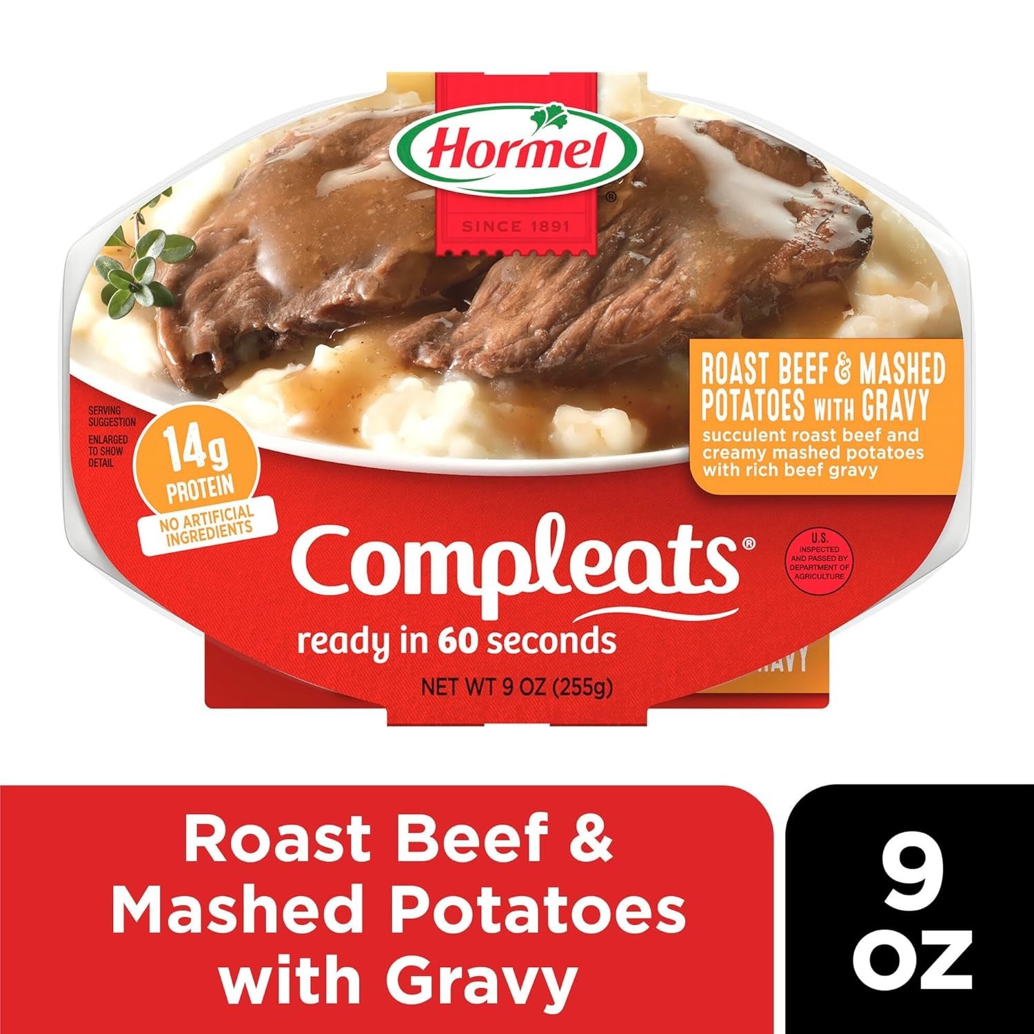 HORMEL 9oz Roast Beef & Mashed Potatoes With Gravy – Easy, Hearty Meal Pack of 6