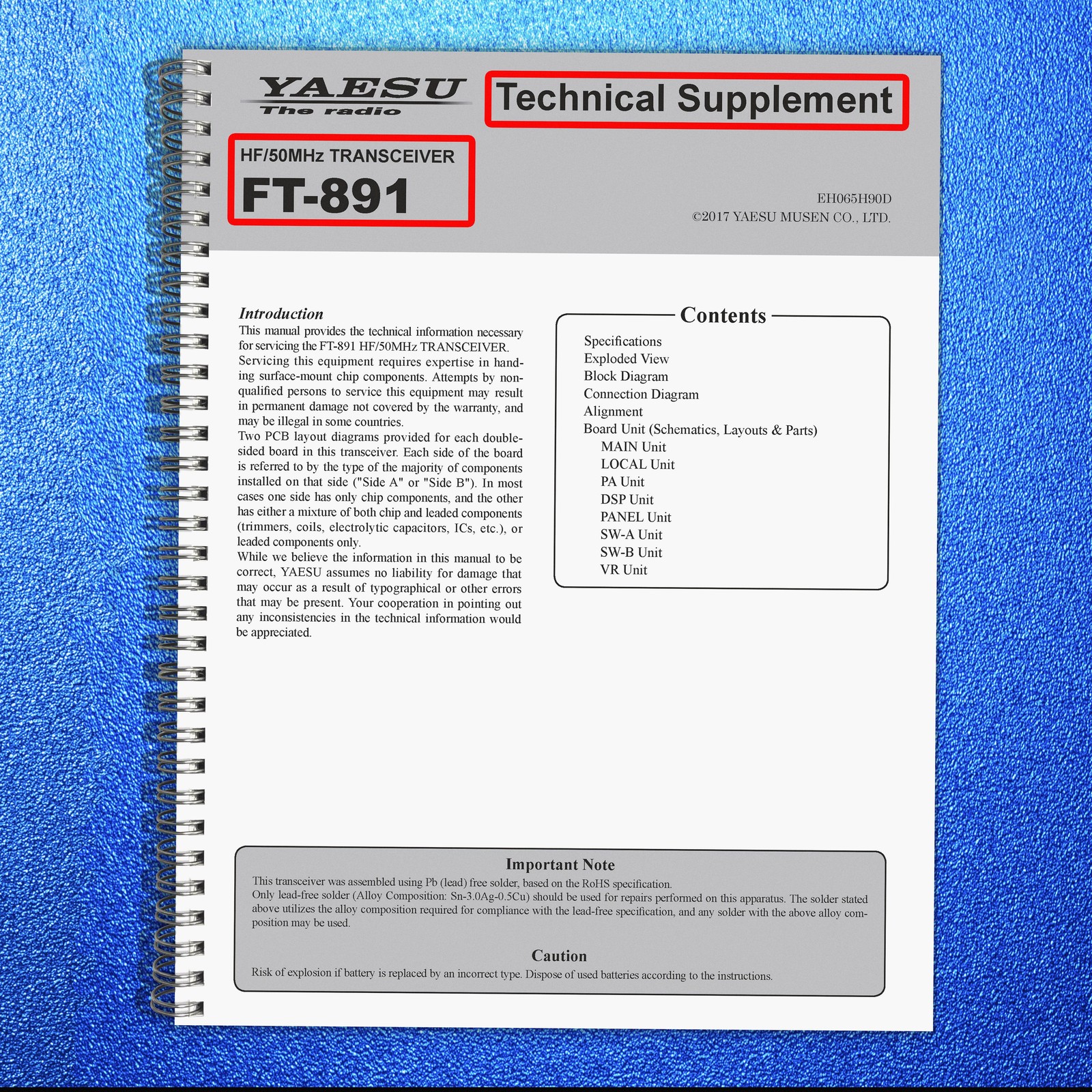 YAESU FT-891 TRANCEIVER TECHNICAL MANUAL LARGE FOLD-OUT PAGES – SECURED