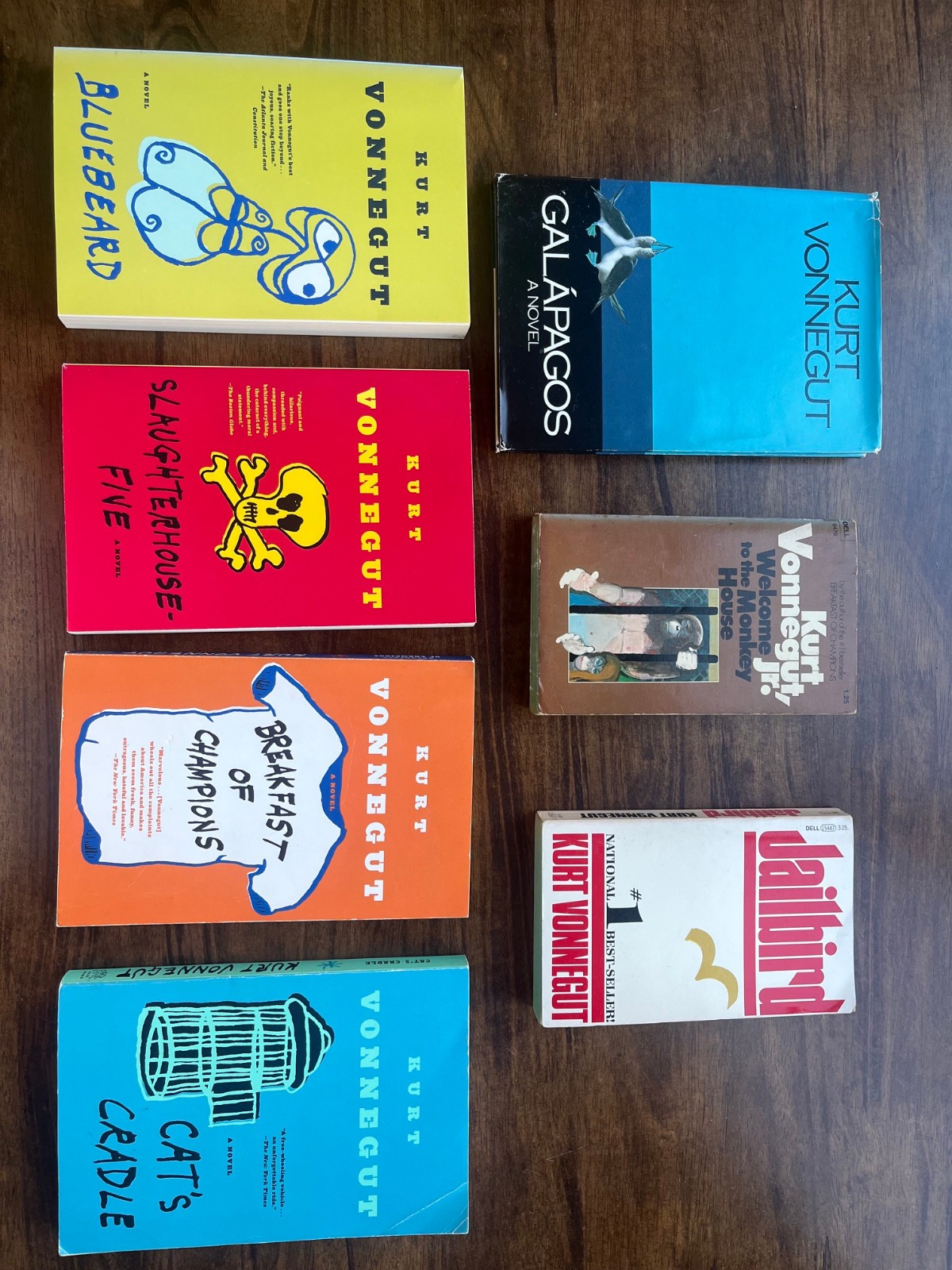 7 Book Lot Kurt Vonnegut: Slaughterhouse, Cat’s Cradle, Breakfast of Champions