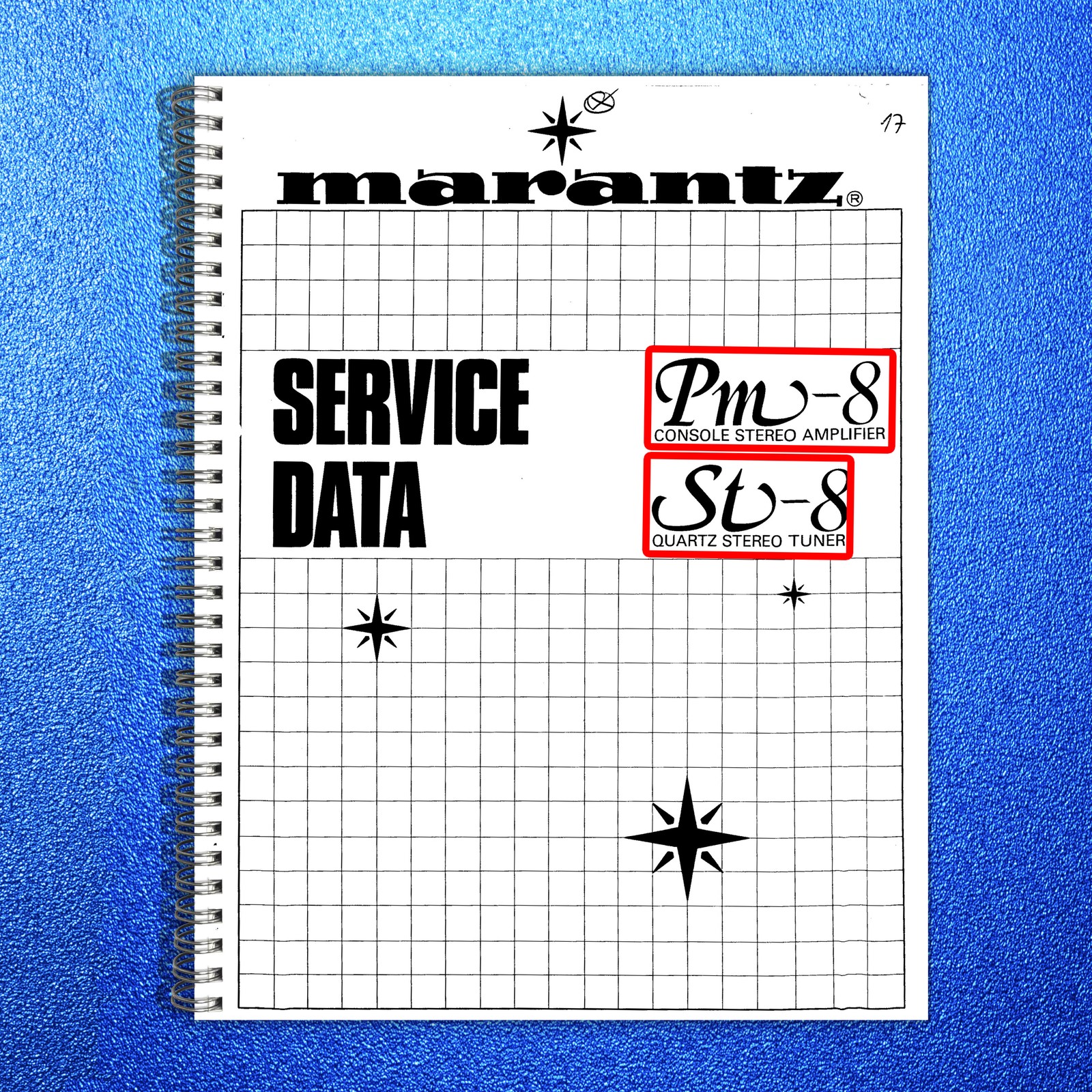MARANTZ PM-8 Amplifier ST-8 Tuner Service Manual – BOUND – COVERS – XL FOLDOUTS
