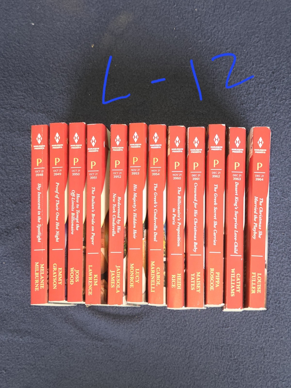 7 Lots Of 12 Harlequin Paperback Romance Novels. See Description For Lot#s