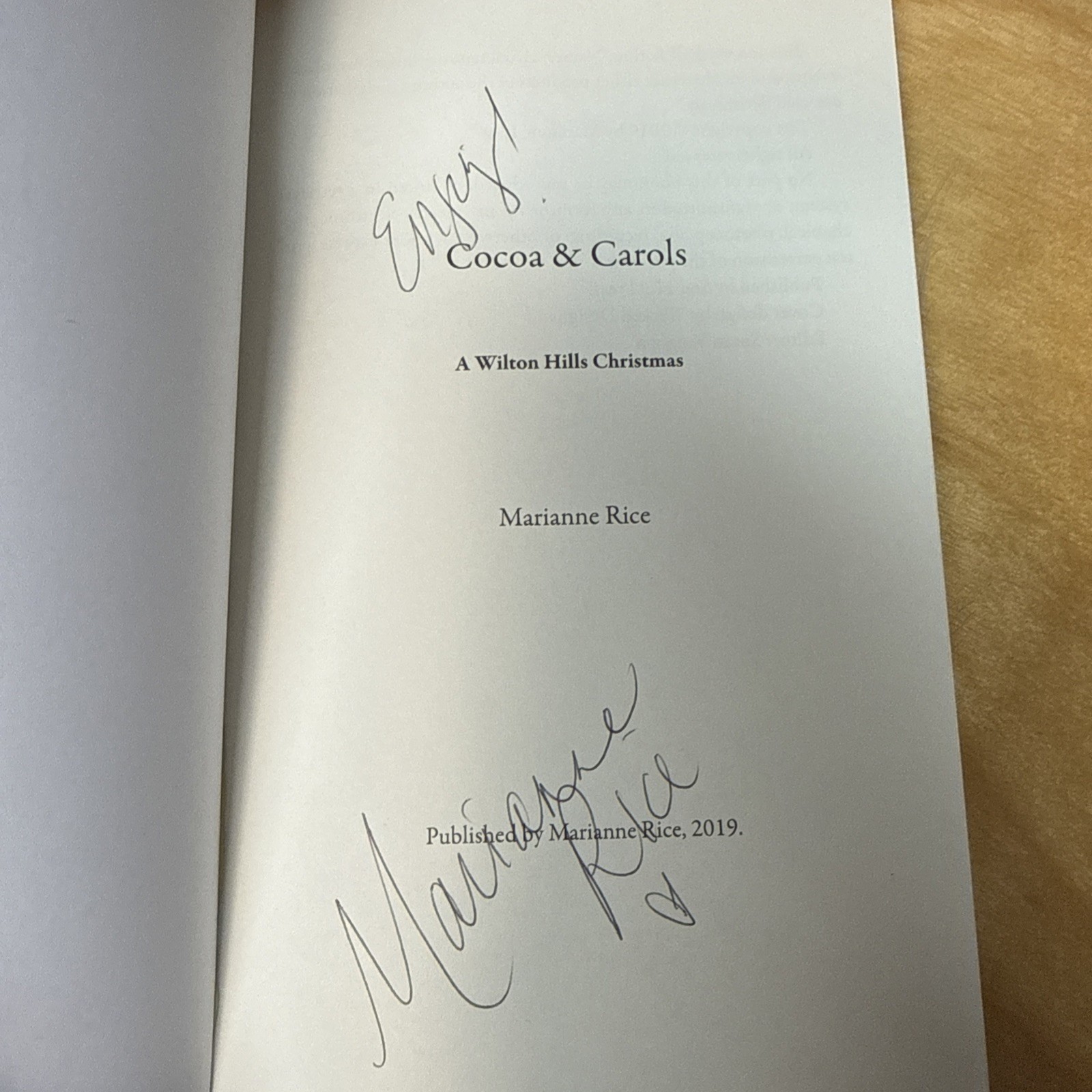 Cocoa & Carols by Marianne Rice – Signed – 2019 Christmas Romance TPB