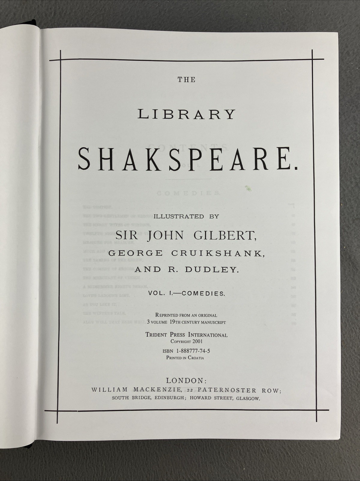 Trident Press Library Shakespeare Millennium Edition Comedies Tragedies Large