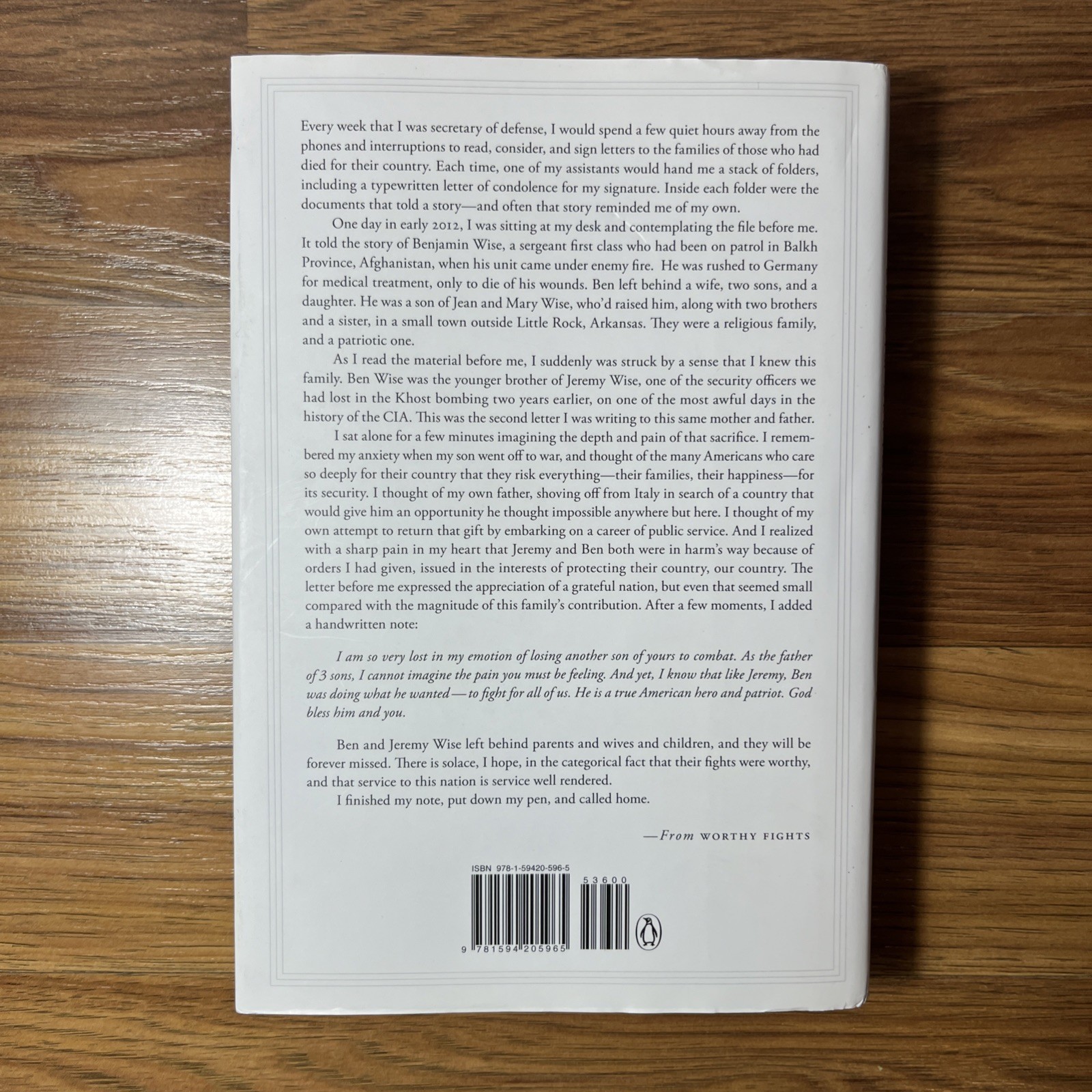 Worthy Fights SIGNED by Leon Panetta HC/DJ 2014 1st Edition/Print Penguin Press