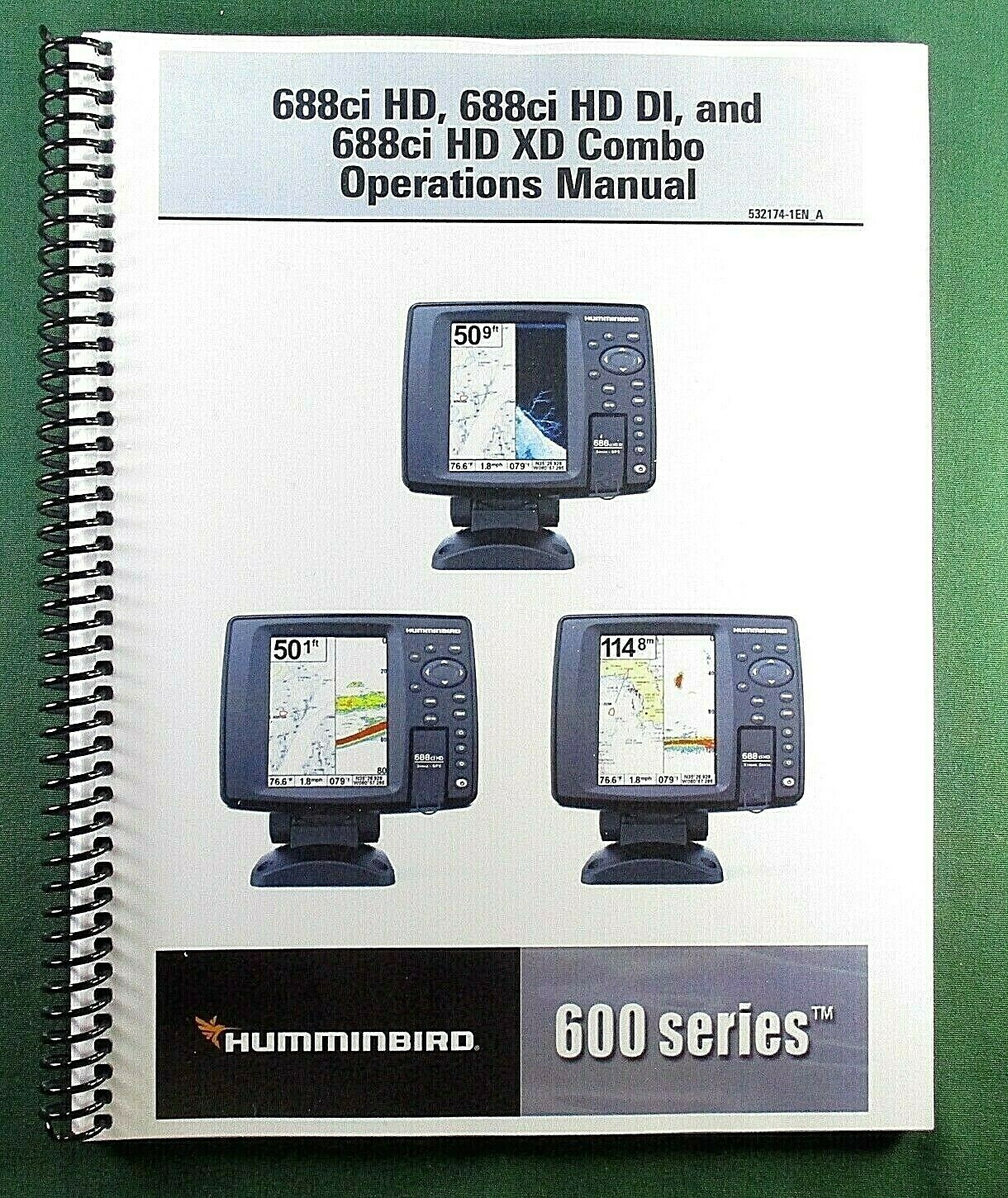 Humminbird 688ci HD DI XD Combo Instruction Manual: In Color & Protective Covers