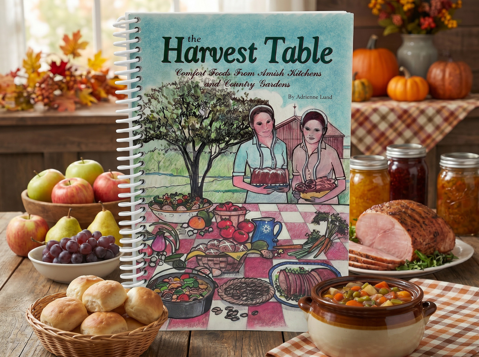 Amish Cookbook “Harvest Table” by Adrienne Lund Made in USA