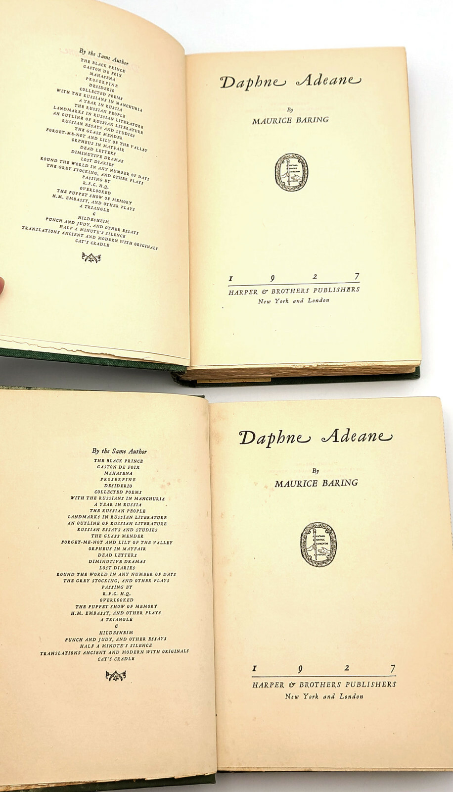 Daphne Adeane 1st DJ 1927 Maurice Baring London Society Fiction Novel