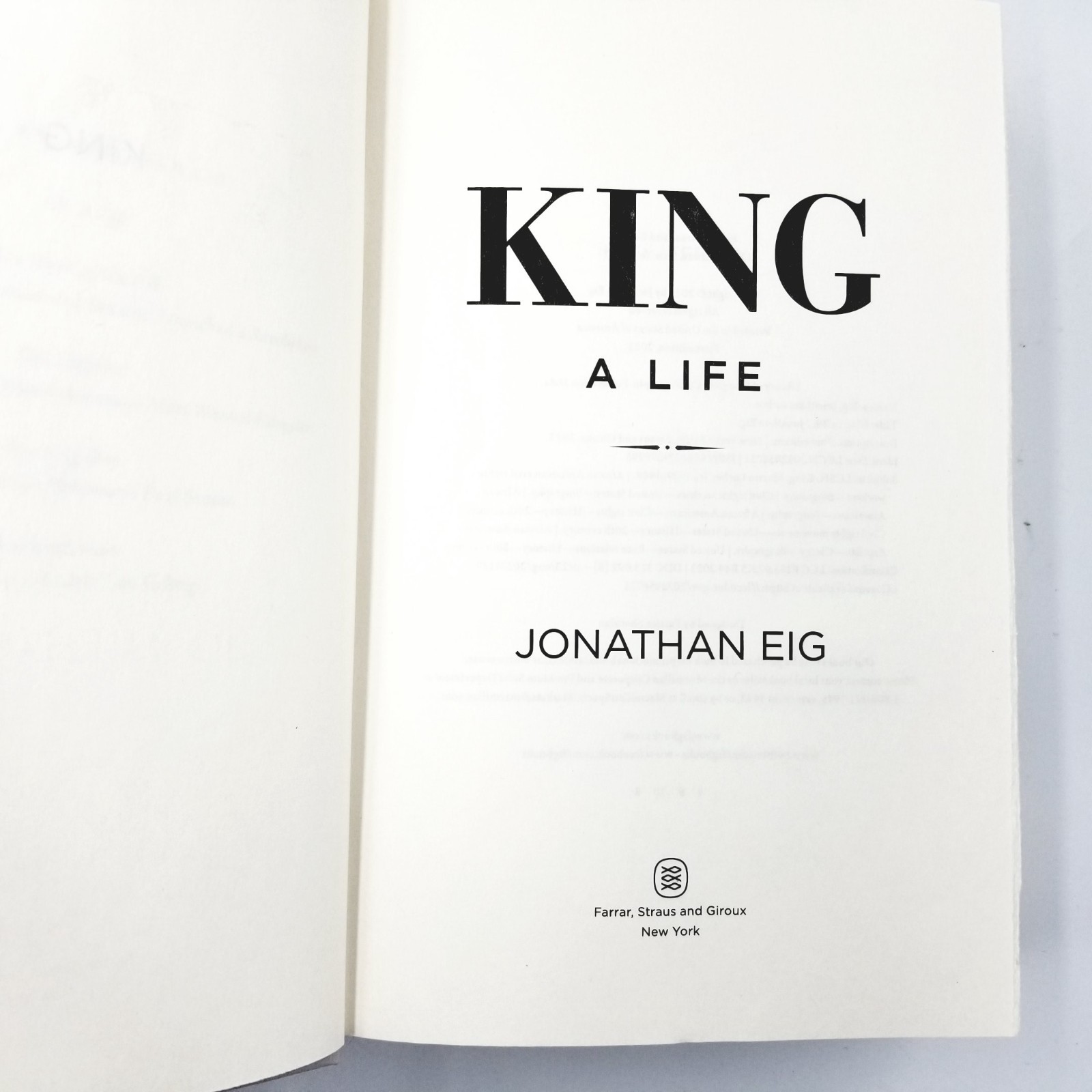 King: A Life by Jonathan Eig – 2023 First Edition HC DJ