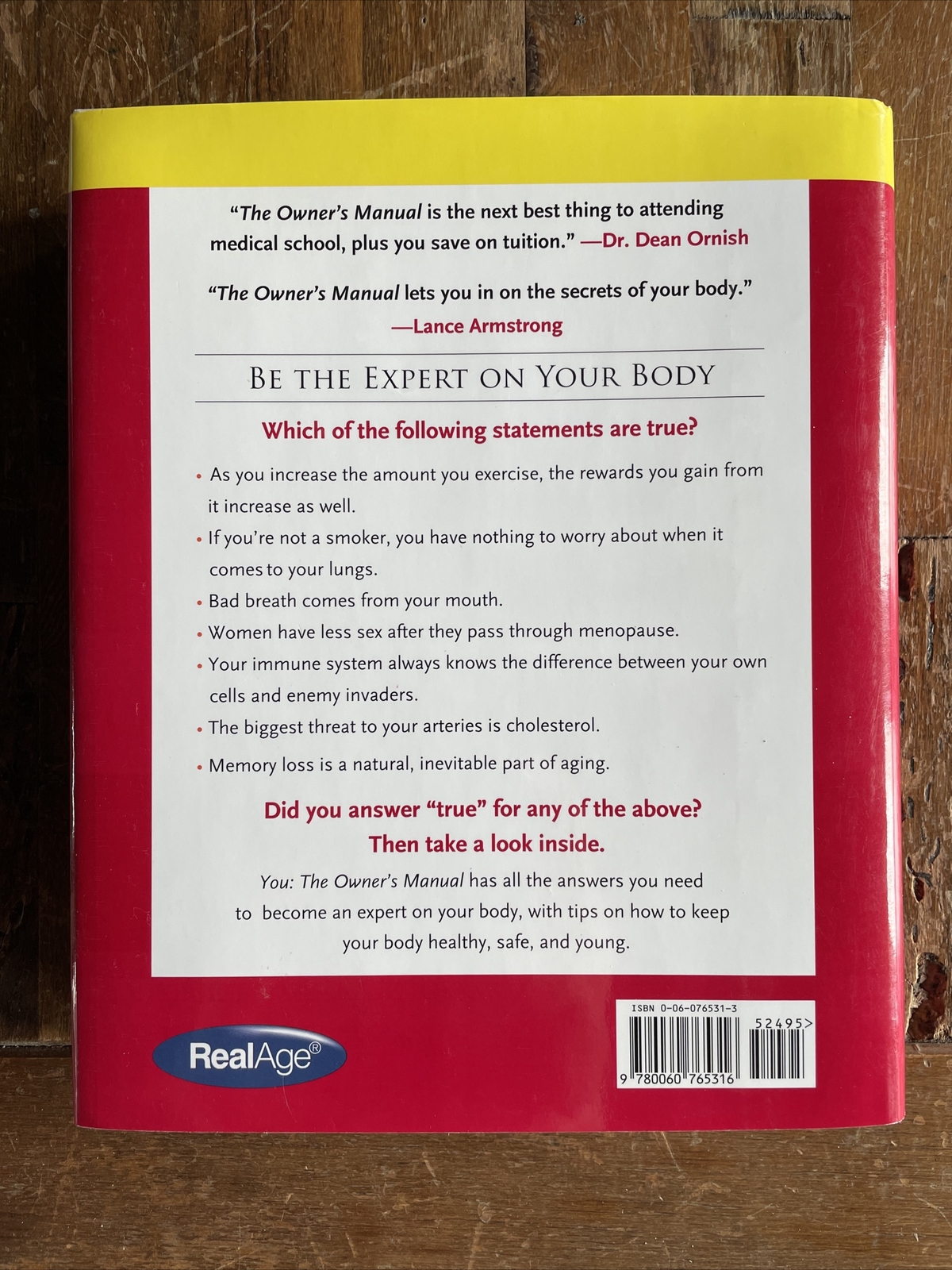 YOU – The Owner’s Manual : An Insider’s Guide to the Body That Will Make You…