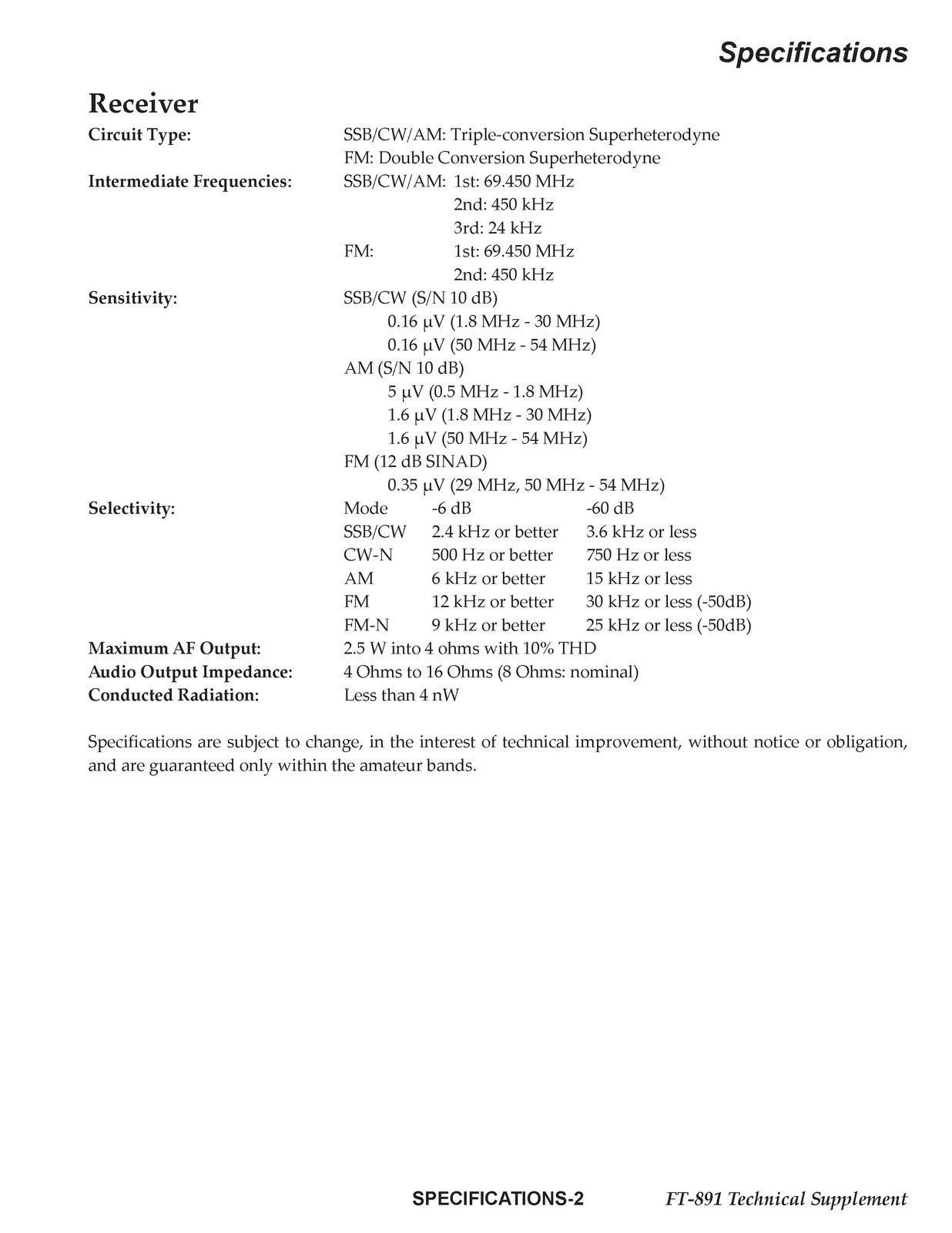 YAESU FT-891 TRANCEIVER TECHNICAL MANUAL LARGE FOLD-OUT PAGES – SECURED