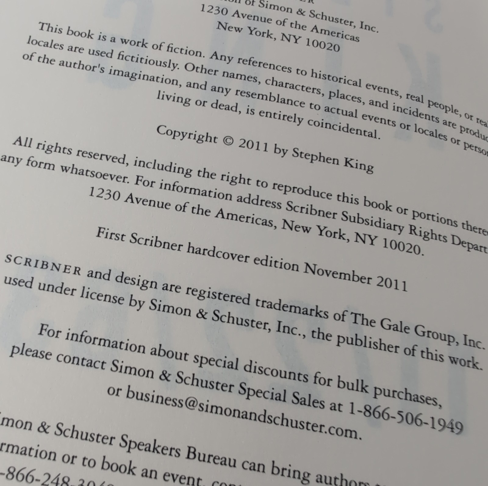 11/22/63 – STEPHEN KING (2011, Scribner) First Edition / First Printing HC/DJ/VG