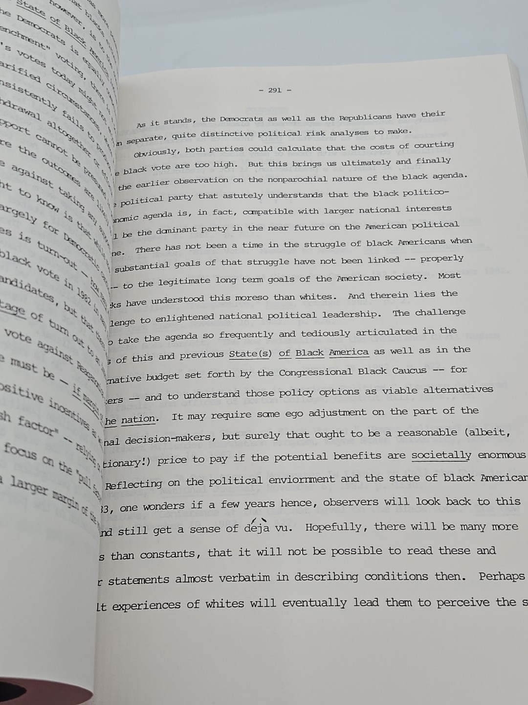 THE STATE OF BLACK AMERICA 1983: By National Urban League PB 390 Pages VHTF