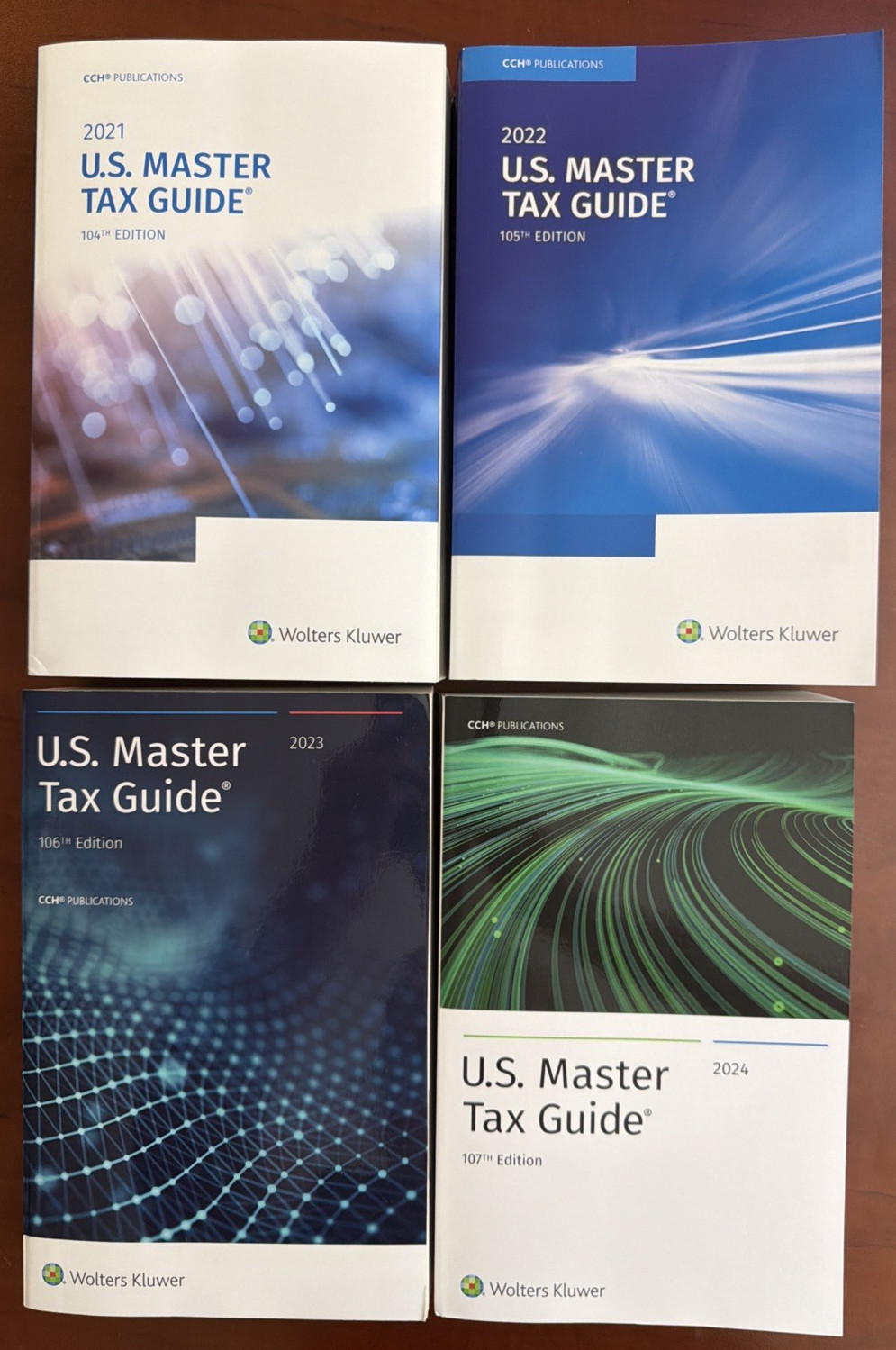 2021-2024 U.S. Master Tax Guide Lot of 4 Wolters Kluwer Tax Reference Books