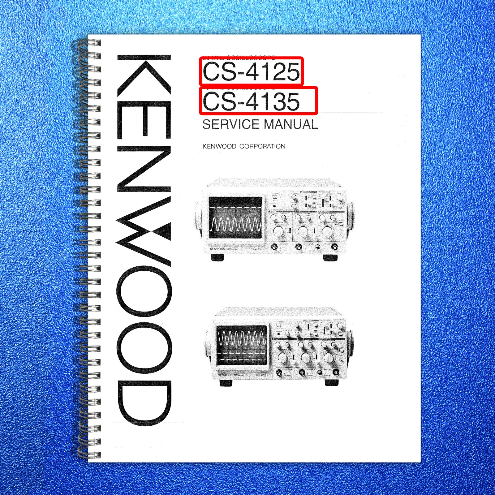 KENWOOD CS-4125 CS-4135 Oscilloscope Service Manual – BOUND – COVERS – FOLDOUTS