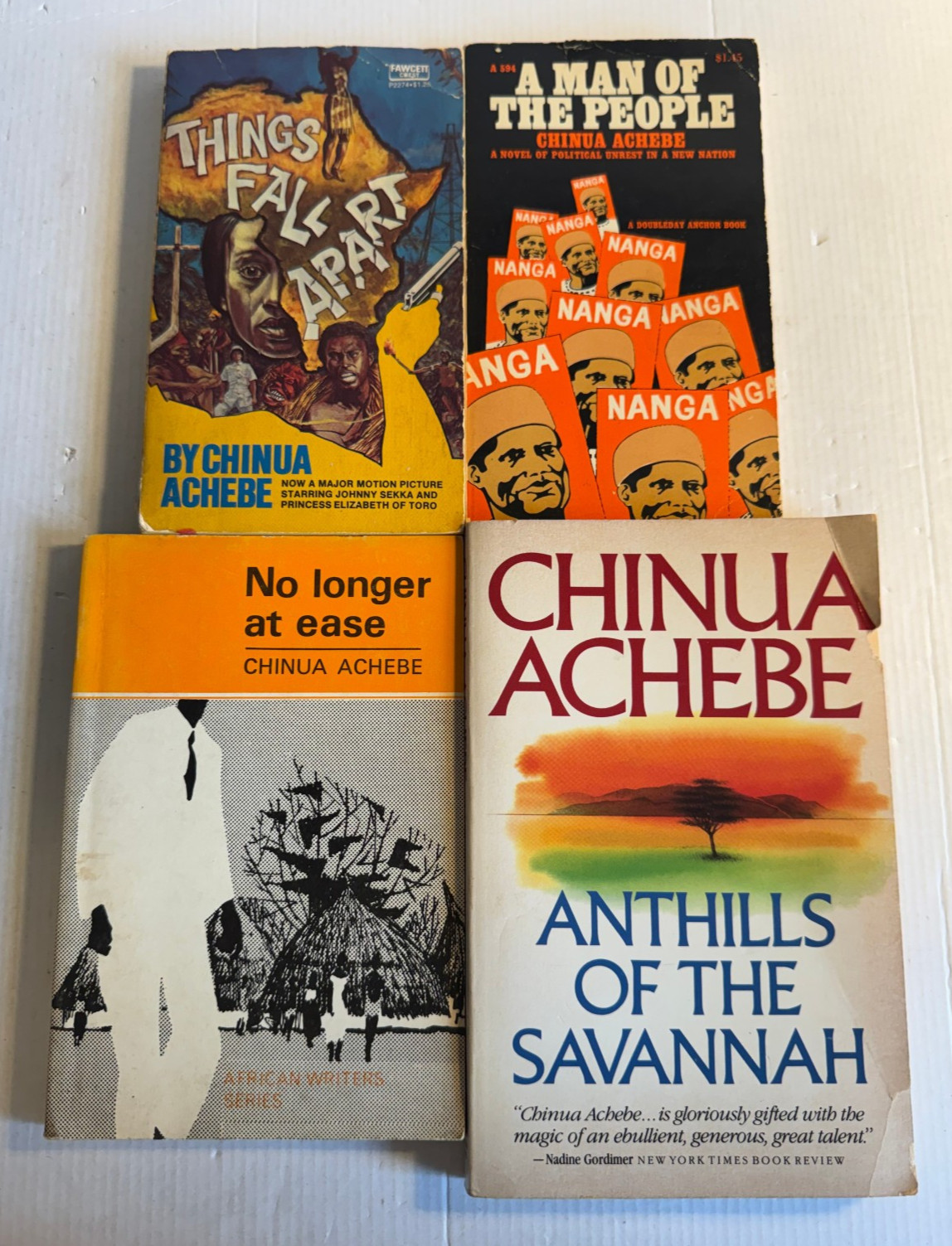 Chinua Achebe Lot Things Fall Apart + No Longer At Ease 4 Vintage Paperbacks