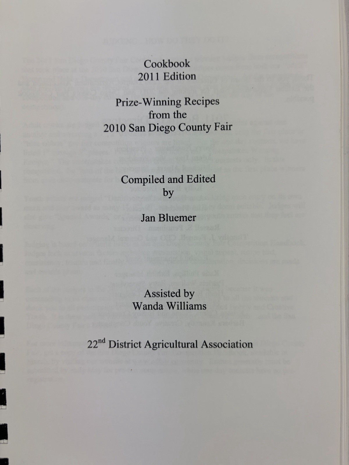 2010s Award Winning Recipes Cookbook Race to the Fair San Diego County Fair