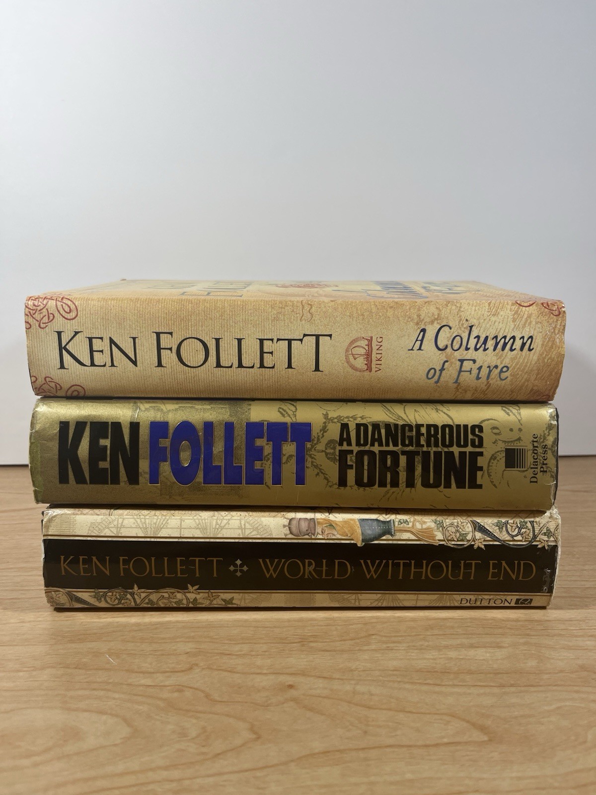 Ken Follet Hardcover Lot Of 3 World Without End, A Column Of Fire, A Dangerous