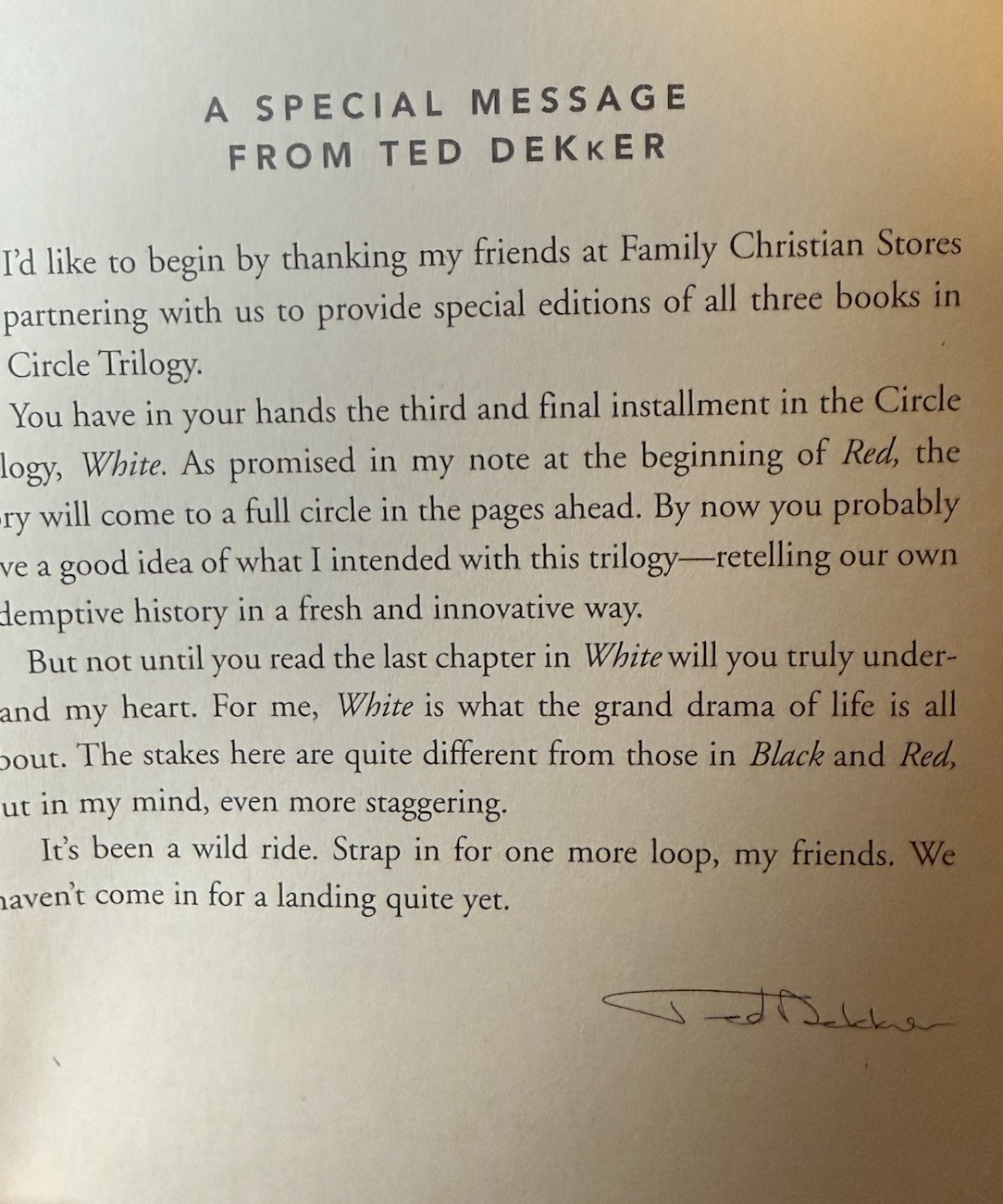 White by Ted Dekker (2004, Hardcover) Signed First Edition