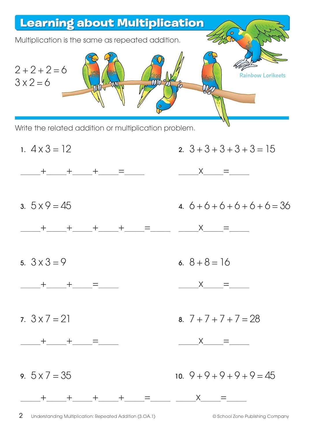 3rd 4th Grade Math Workbook Multiplication Practice Book for Kids Ages 8 to 10