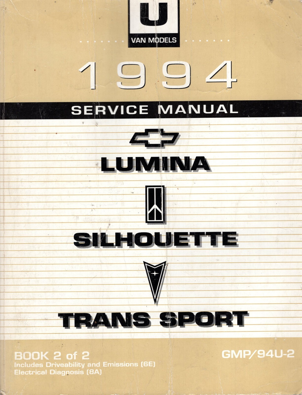 1994 Chevrolet Lumina Trans Sport Silhouette Manual Book 2 GMP-94U-2 MN1165