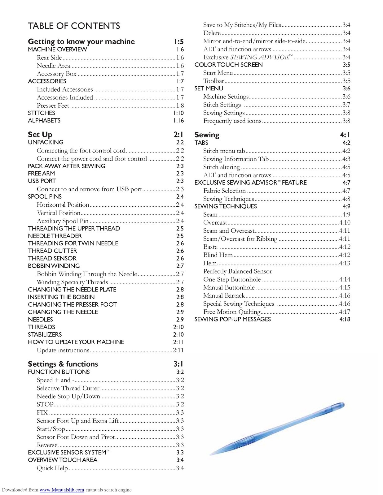 HUSQVARNA VIKING Sapphire 960Q User Manual STEEL FASTENED – TOUGH FRONT & BACK