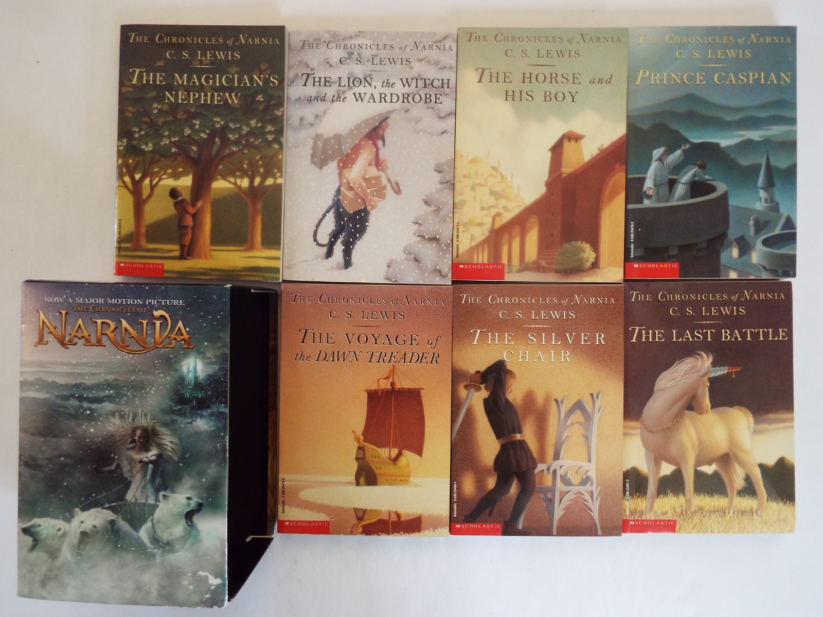 Lot 1-7 The Chronicles of Narnia Movie Tie-In 7-Book Box Set Complete C.S. Lewis