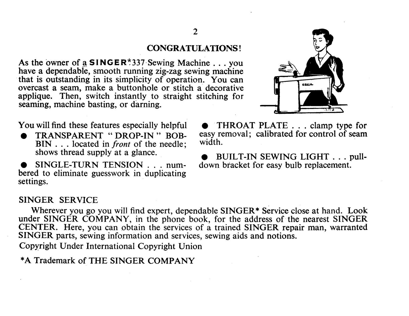 SINGER 337 SEWINGING MACHINE MANUAL – LOOP BINDING – TOUGH COVERS