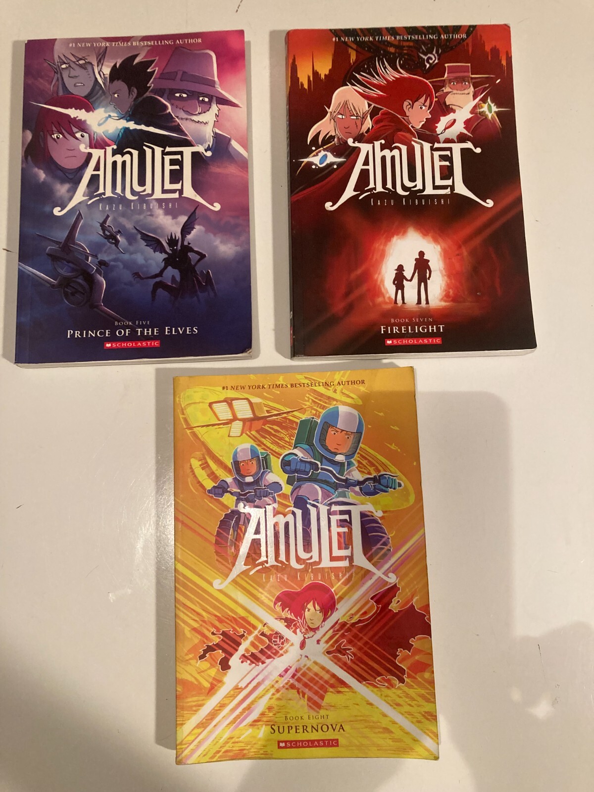 Lot AMULET graphix KAZU KIBUISHI Prince Elves FIRELIGHT Supernova Lot of 3