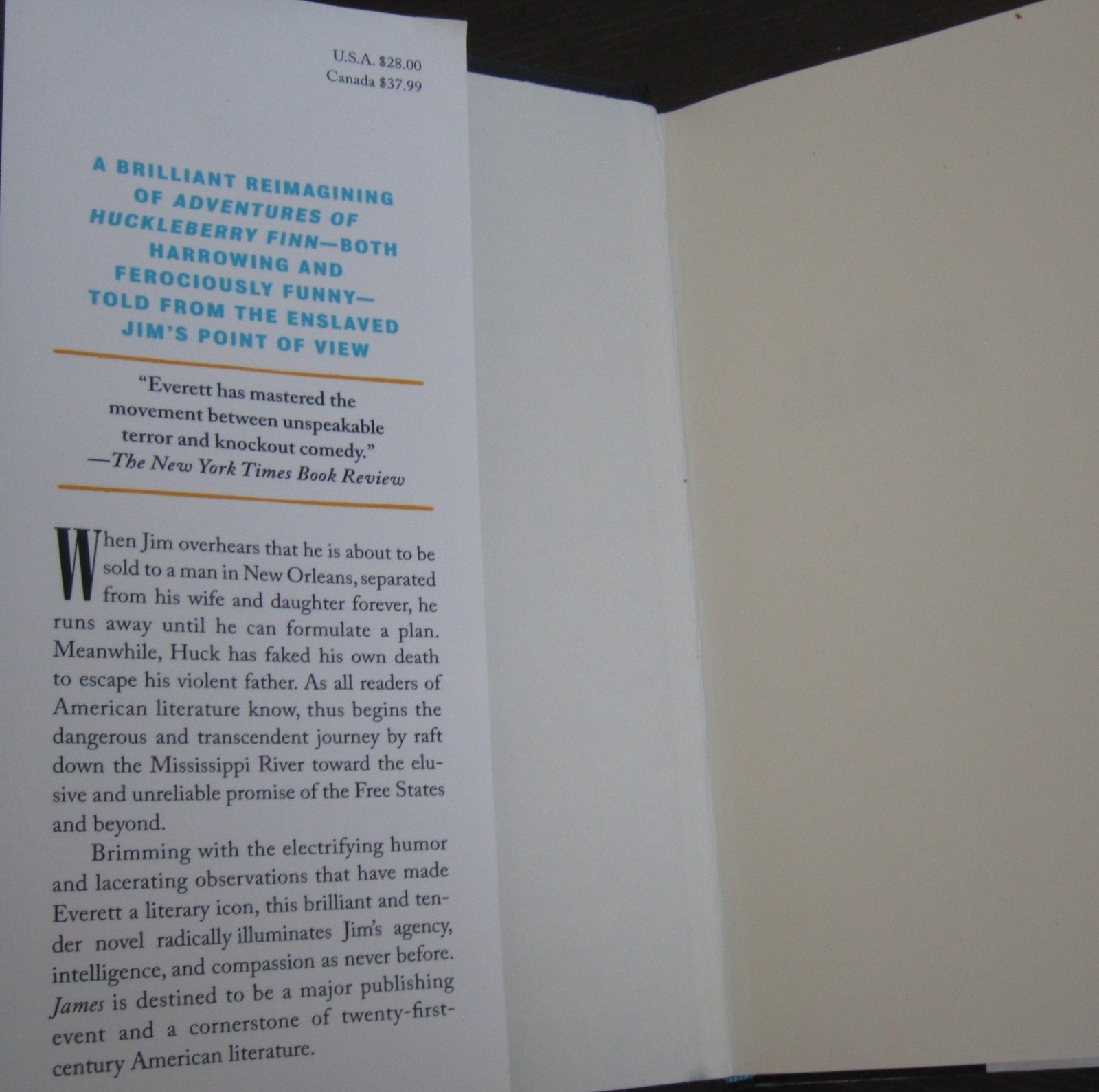 JAMES by Percival Everett 1st hardcover printing 2024 Pulitzer Prize