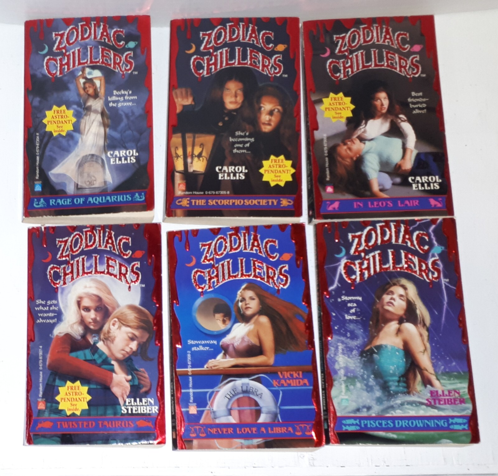 Zodiac Chillers Books 1-6 First Edition SOLD AS A SET