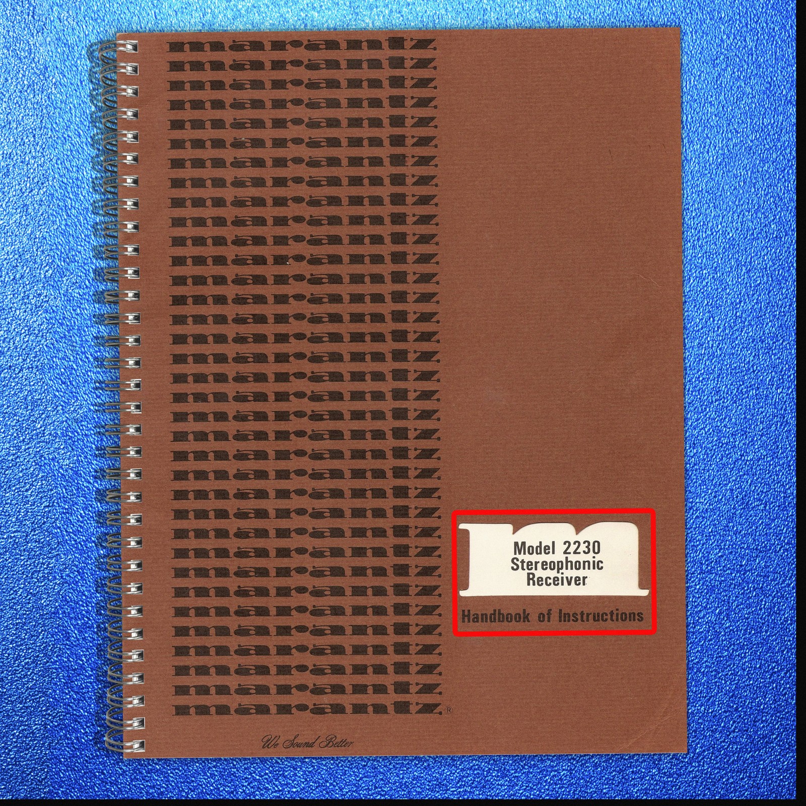 MARANTZ 2230 Receiver Owners Manual – STEEL WIRE-LOCK FASTENED – RUGGED COVERS