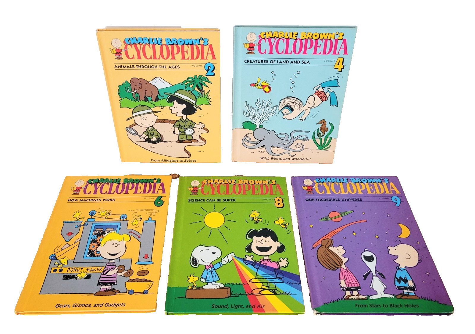 Vintage 1990 Charlie Brown’s ‘Cyclopedia HCs Lot of 5: Books 2 4 6 8 9