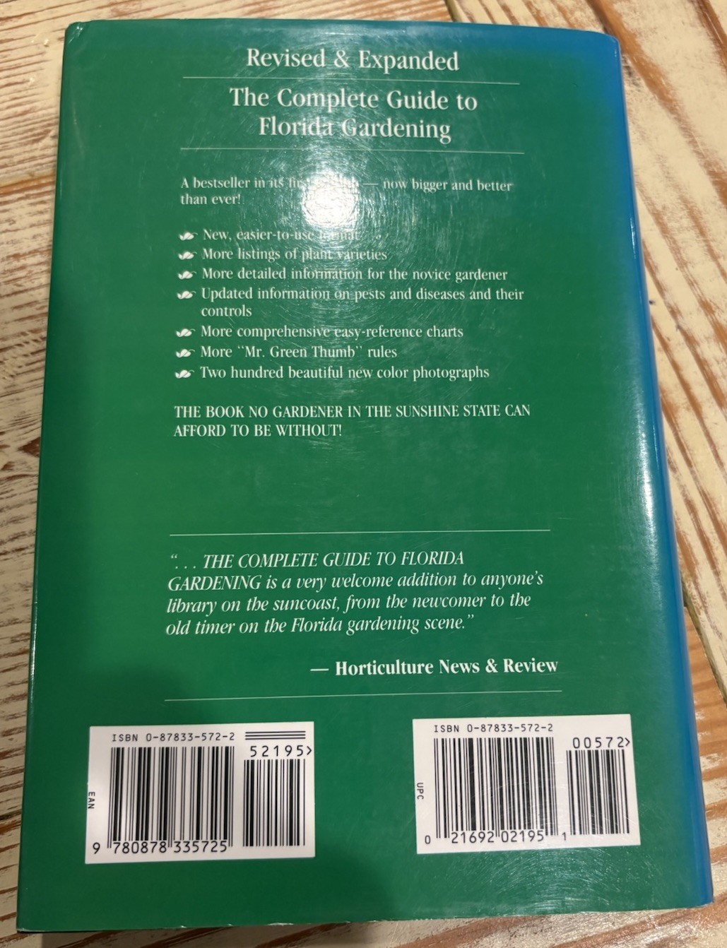 Complete Guide to Florida Gardening by Stan DeFreitas. Large Hardcover Book. New