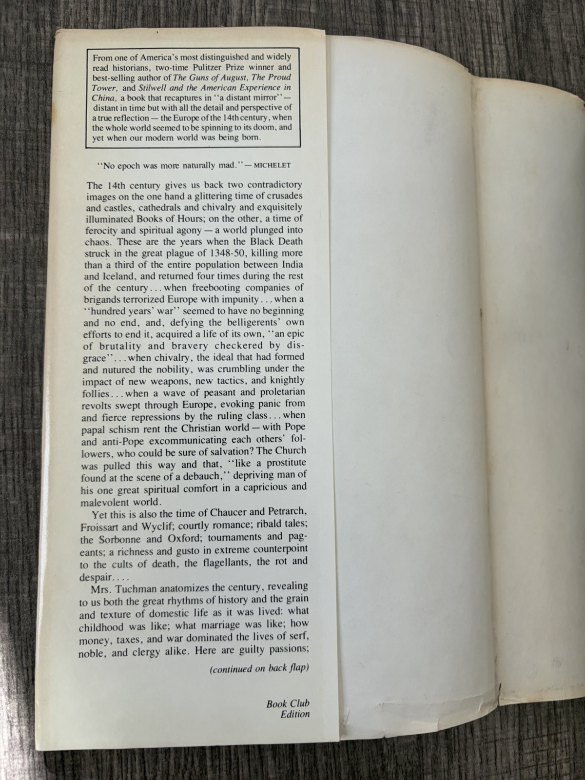 A Distant Mirror – Barbara W. Tuchman First Edition First Printing HCDJ VTG 1978