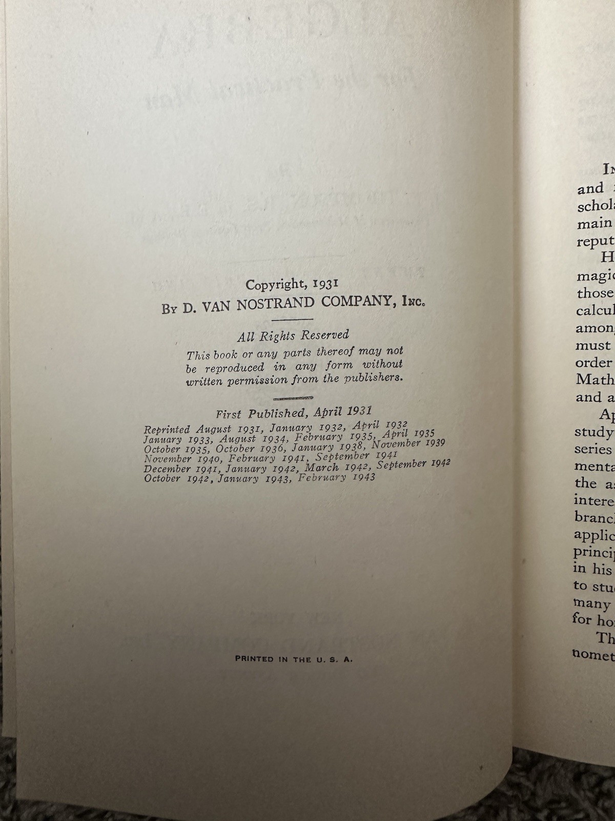 Set of 5 Mathematics For Self Study by J.E. Thompson Algebra Geometry Trig 1943