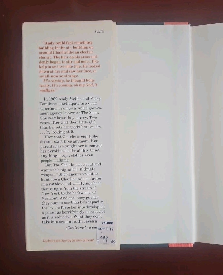 Stephen King FIRESTARTER TRUE 1st Edition/1st Printing Viking Press $13.95 DJ HC