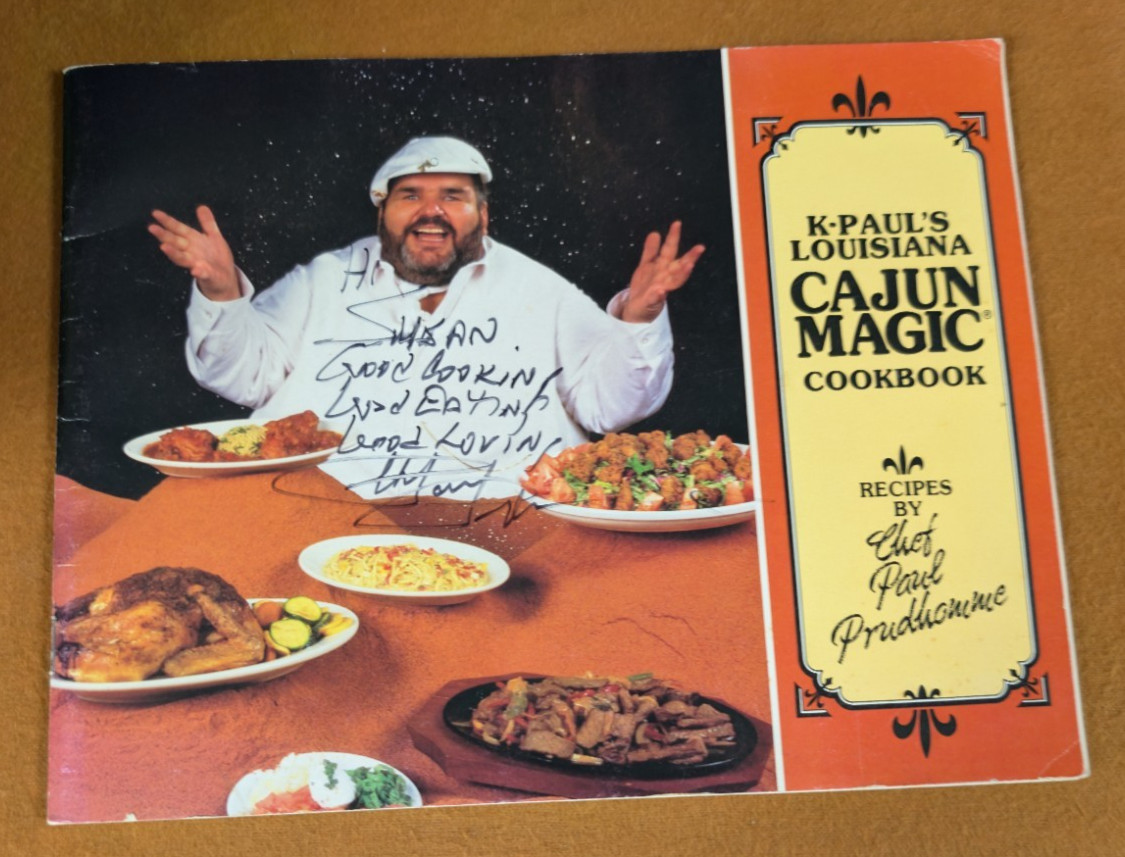 K Paul’s Louisiana Cajun Magic Cookbook SIGNED 40 Pages~ Nice