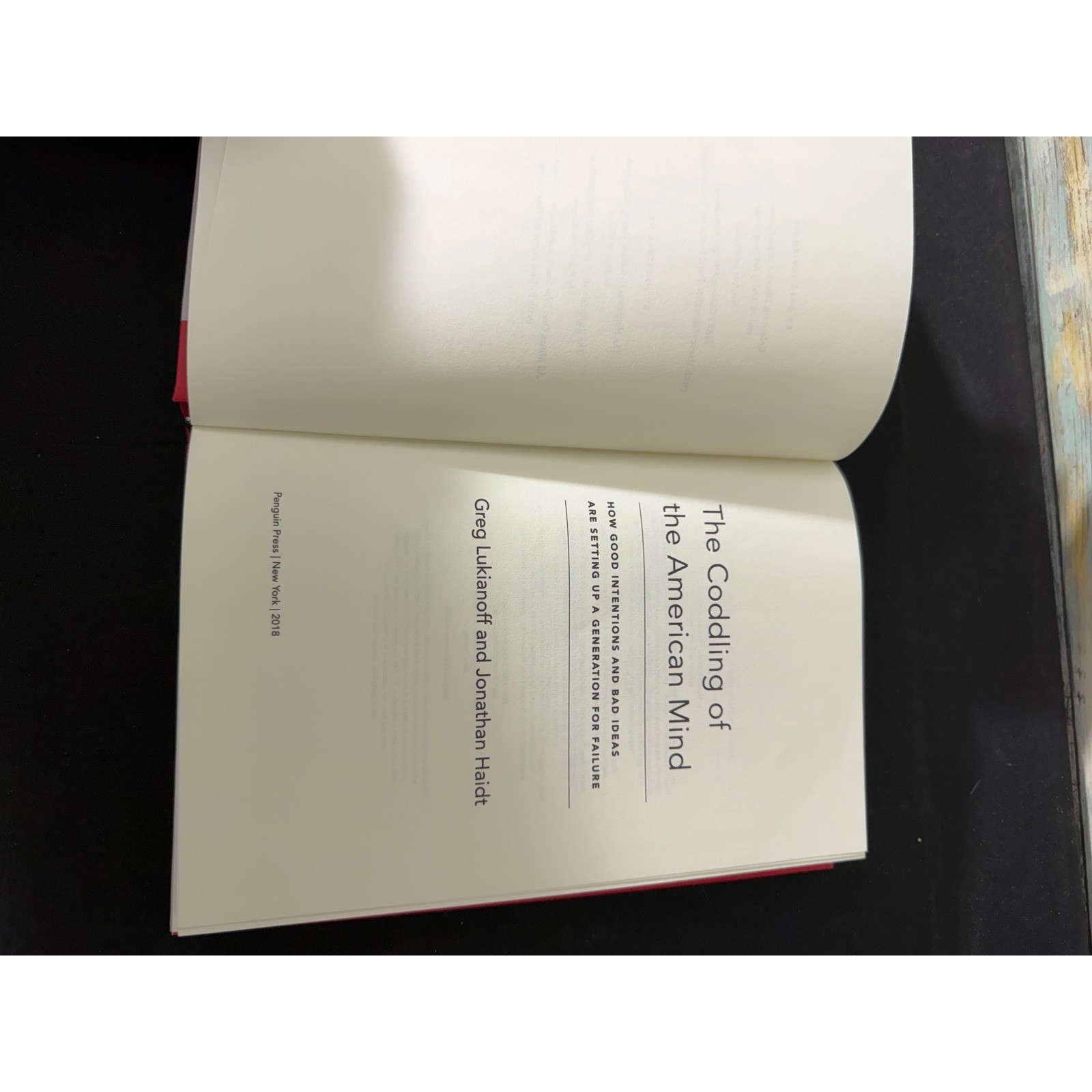 Penguin Press The Coddling of the American Mind OS Red Excellent Hardcover Book