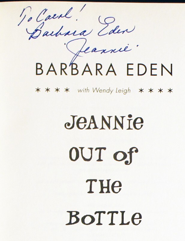 Barbara Eden SIGNED 1ST ED – Jeannie Out of the Bottle HC/DJ with Mylar Cover