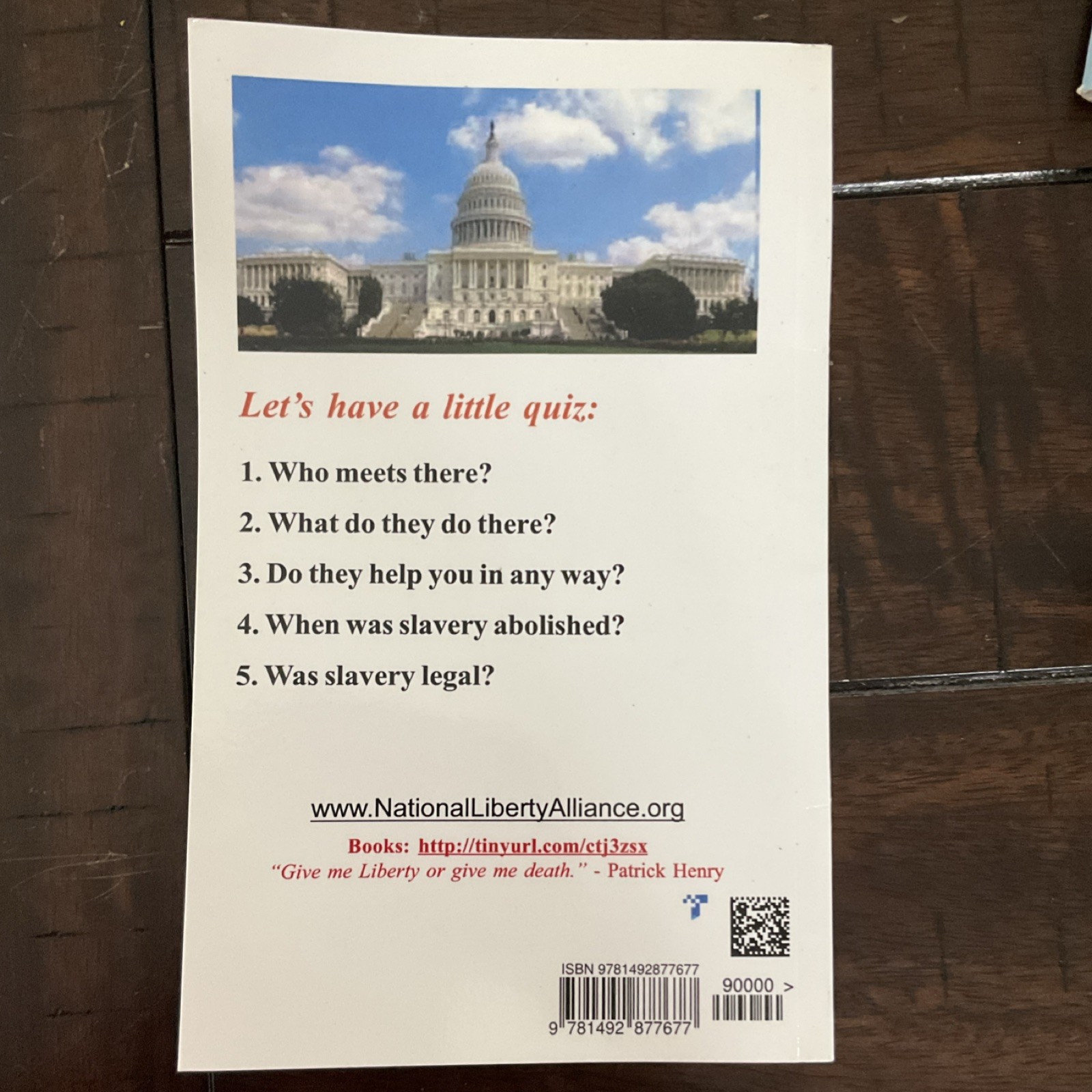 National Liberty Alliance Meet Your Strawman Paperback Nonfiction History Book
