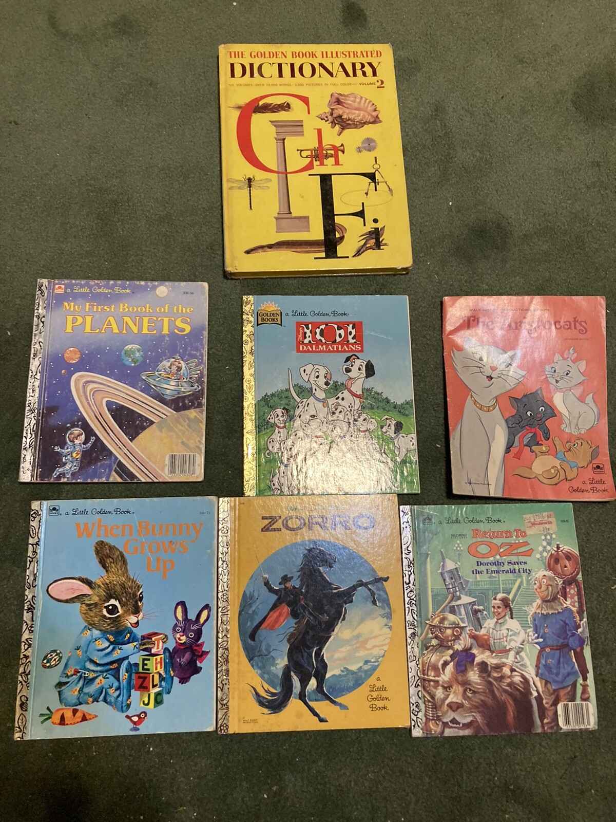 Lot of 7 Little Golden Books Early Childhood Reading. Zorro, Return To Oz, More