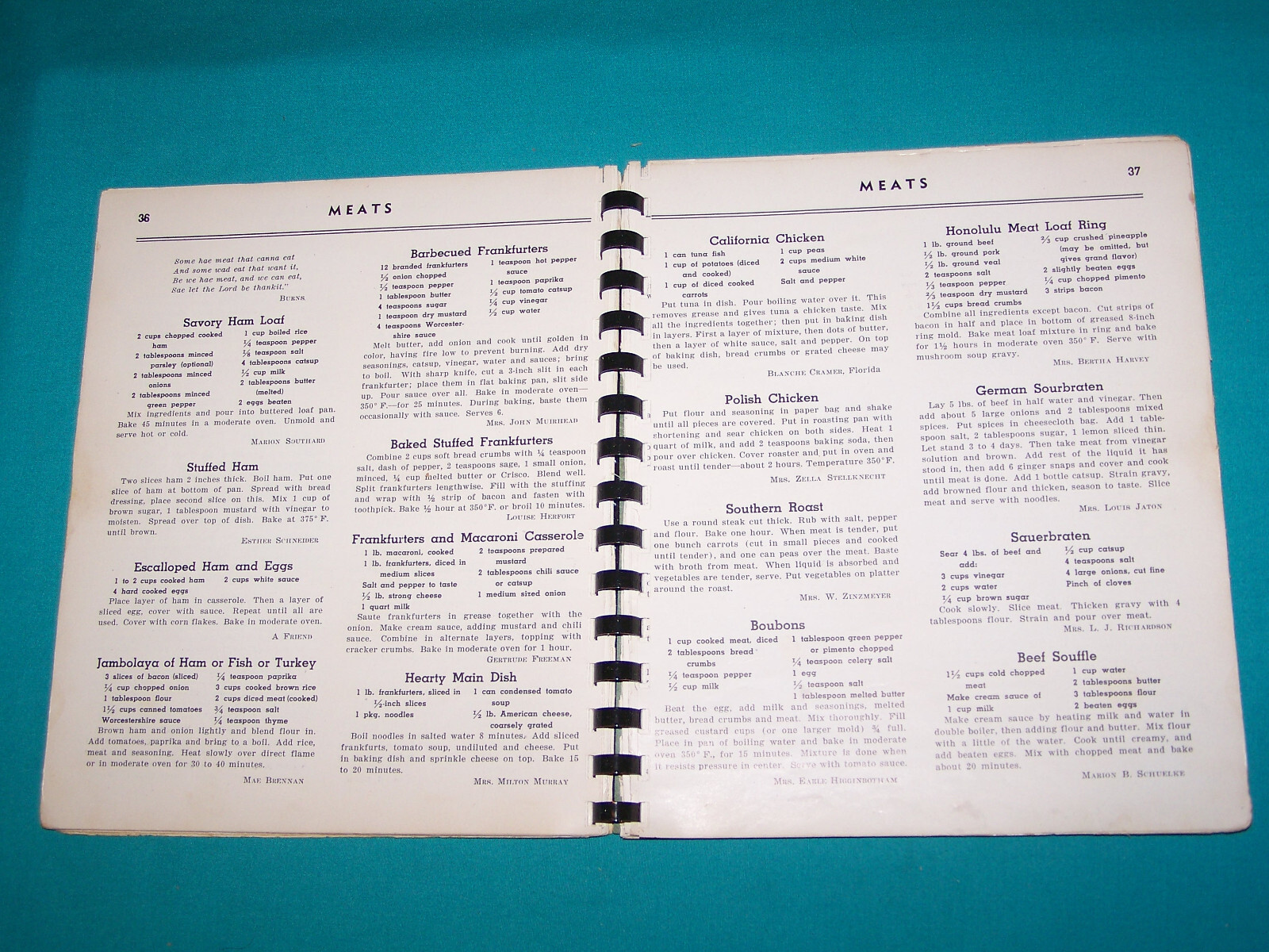 Centerville Chapter 185 O.E.S. Cookbook 1948 North Syracuse New York