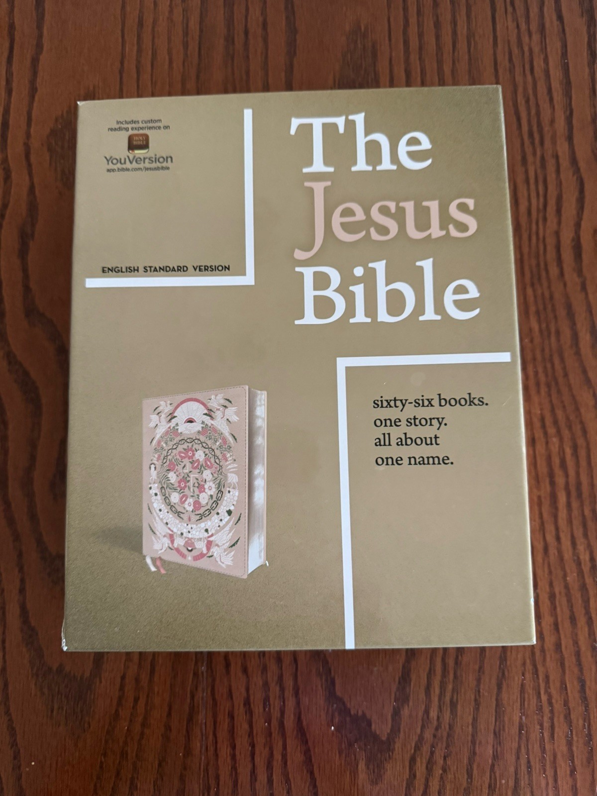 ESV The Jesus Bible in Light Peach Floral Leathersoft