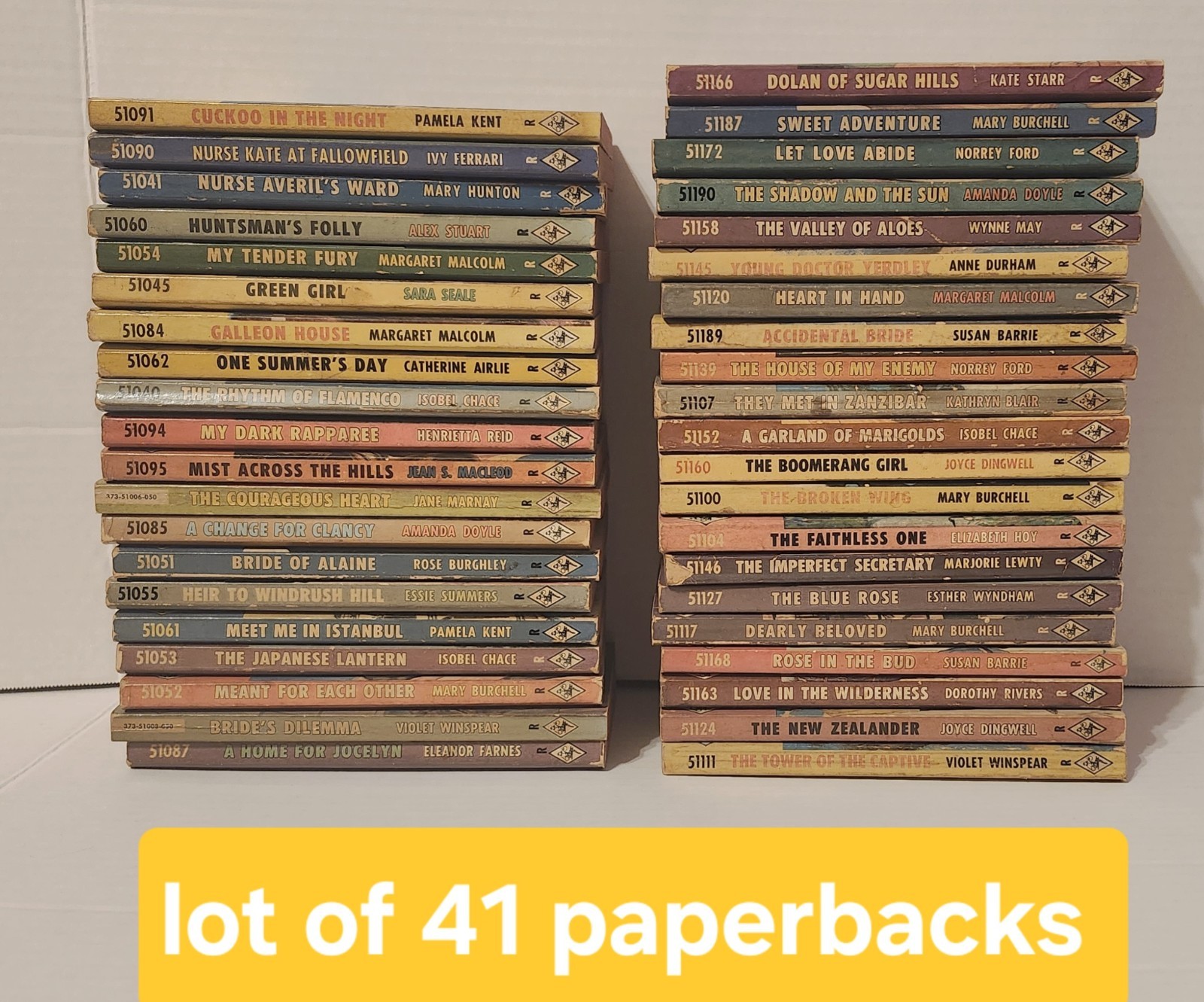 Harlequin Romance Set Of 41 Paperbacks Books Series 510-511 Years 1967-68