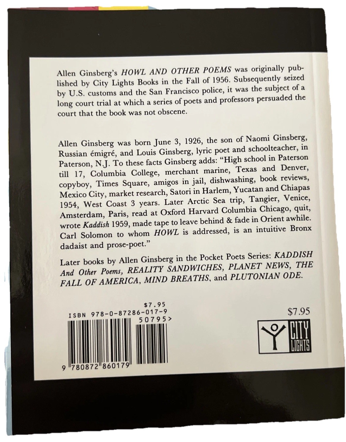 Howl and Other Poems by Ginsberg, Allen